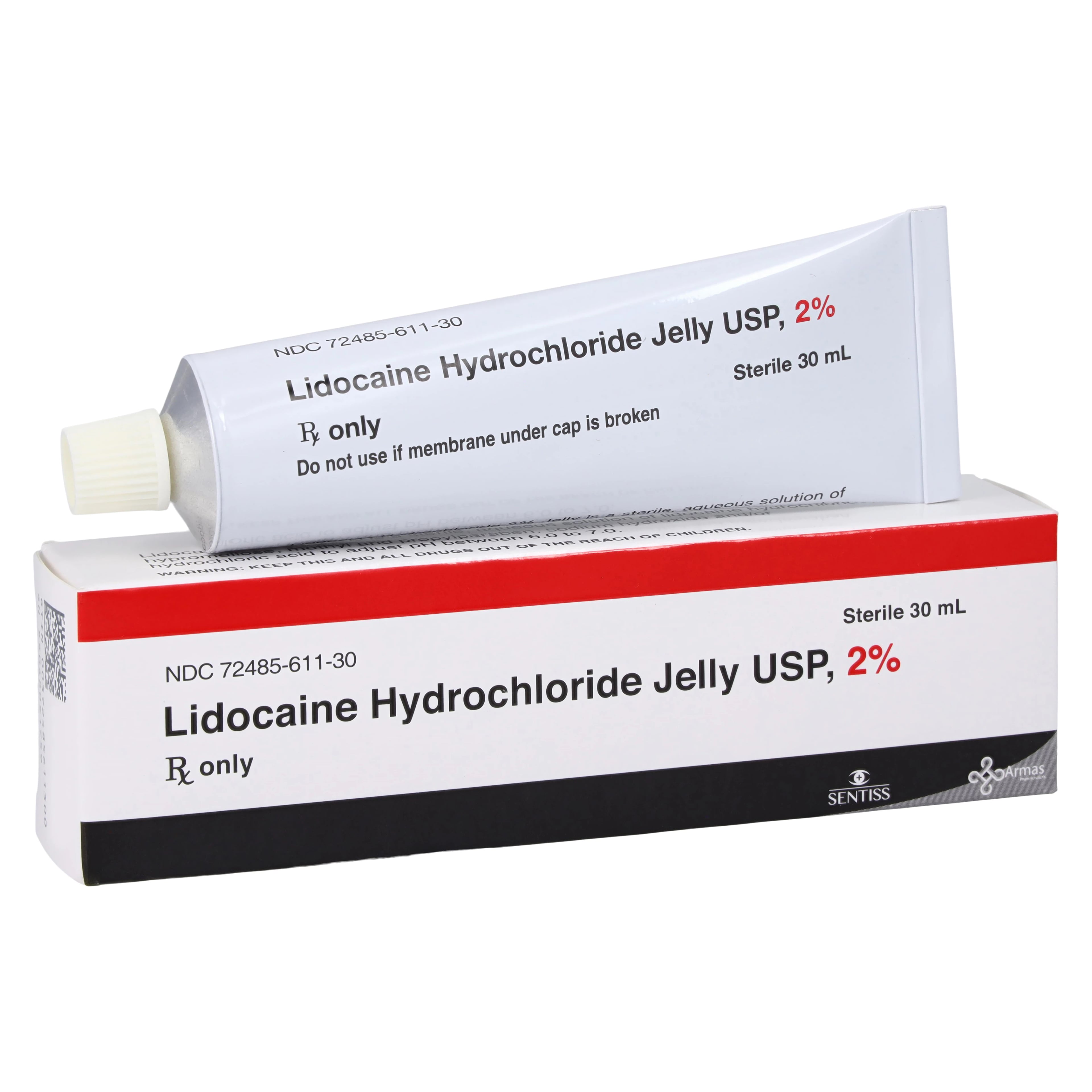 Lidocaine HCl Topical Jelly 2%, 30mL Tube