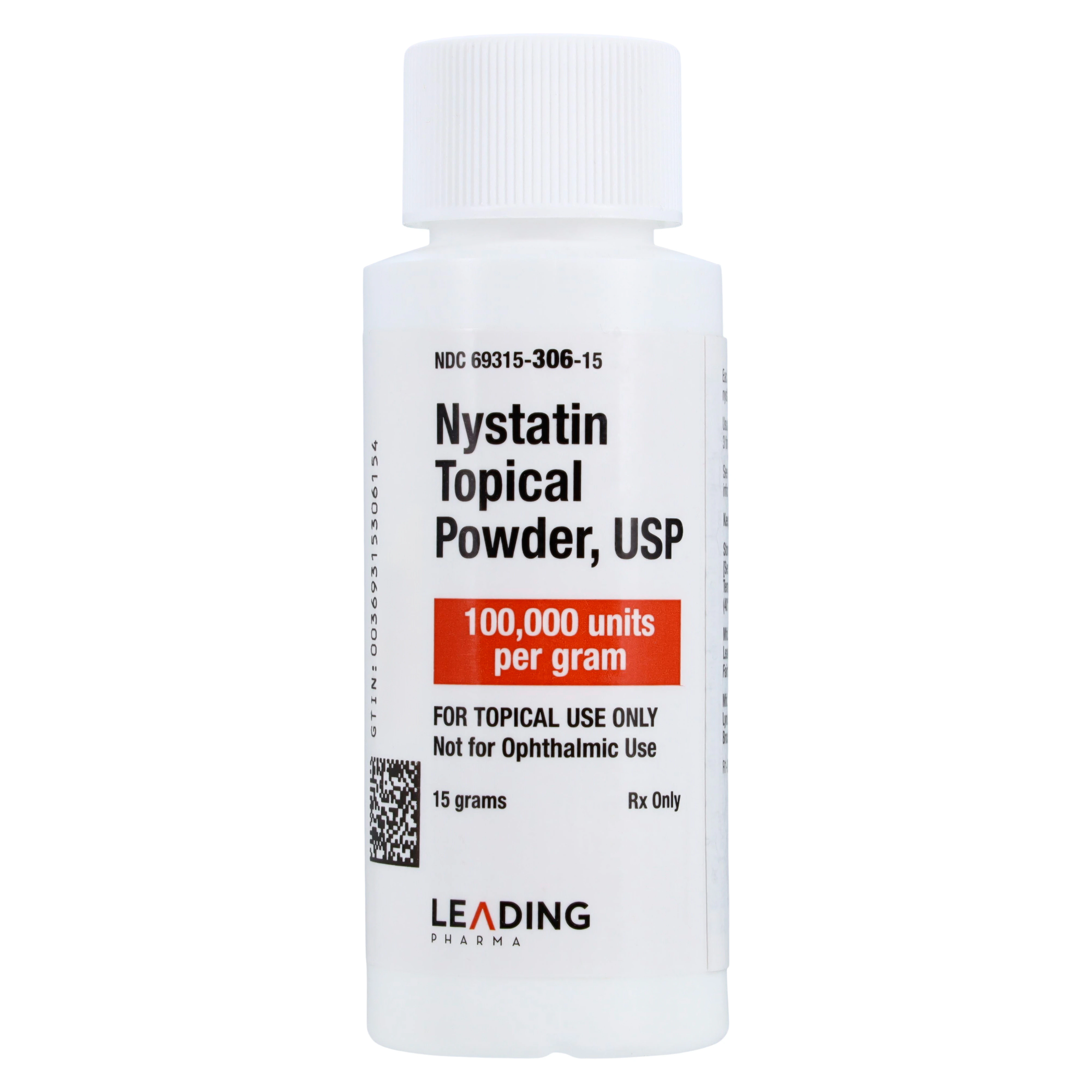 Nystatin Topical Powder, 100,000 U/g, 15 g Bottle