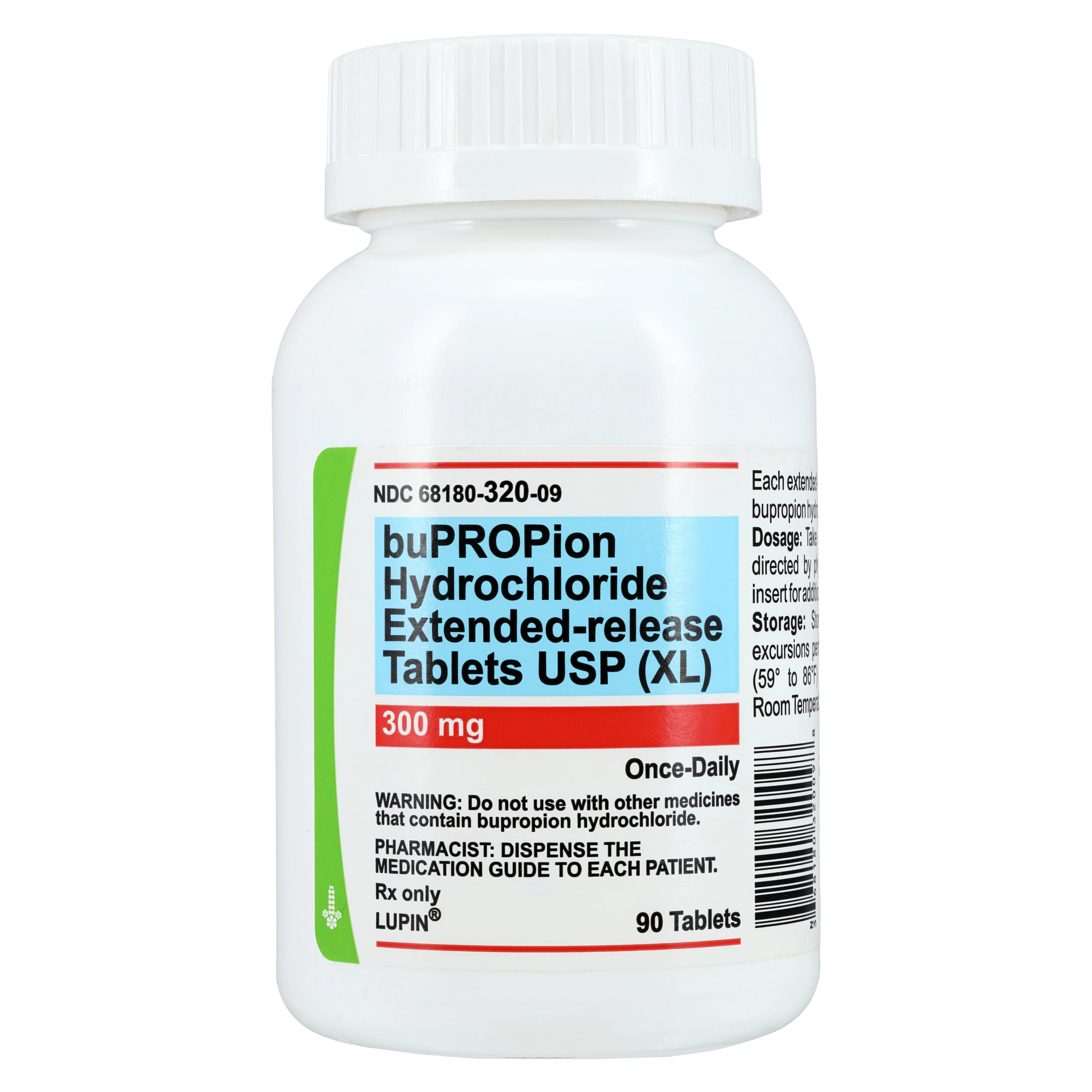 Bupropion HCl Extended-Release Tablets (XL), 300 mg, Bottle of 30, Lupin Pharmaceuticals
