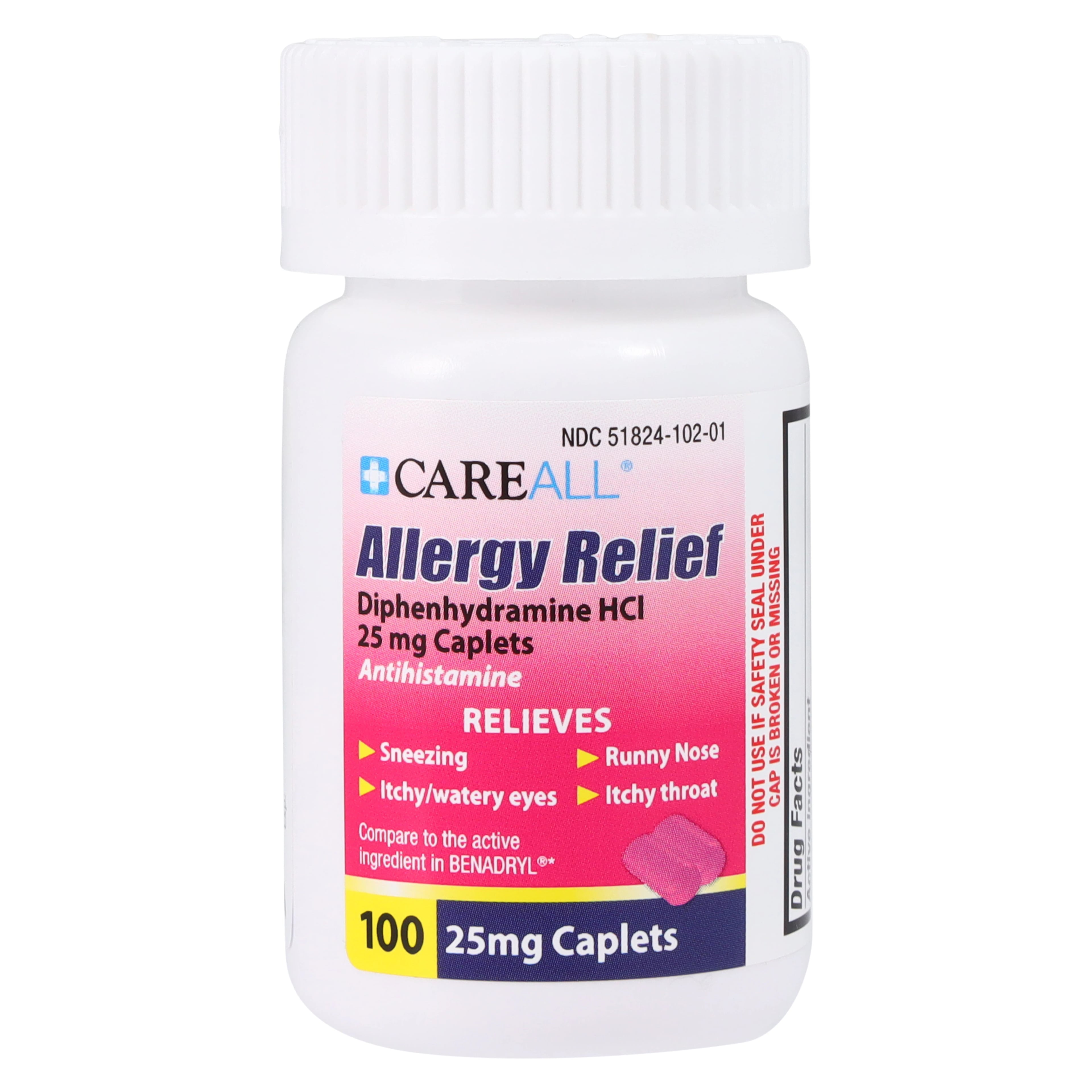Diphenhydramine HCl Tablets, 25mg, 100/Bottle