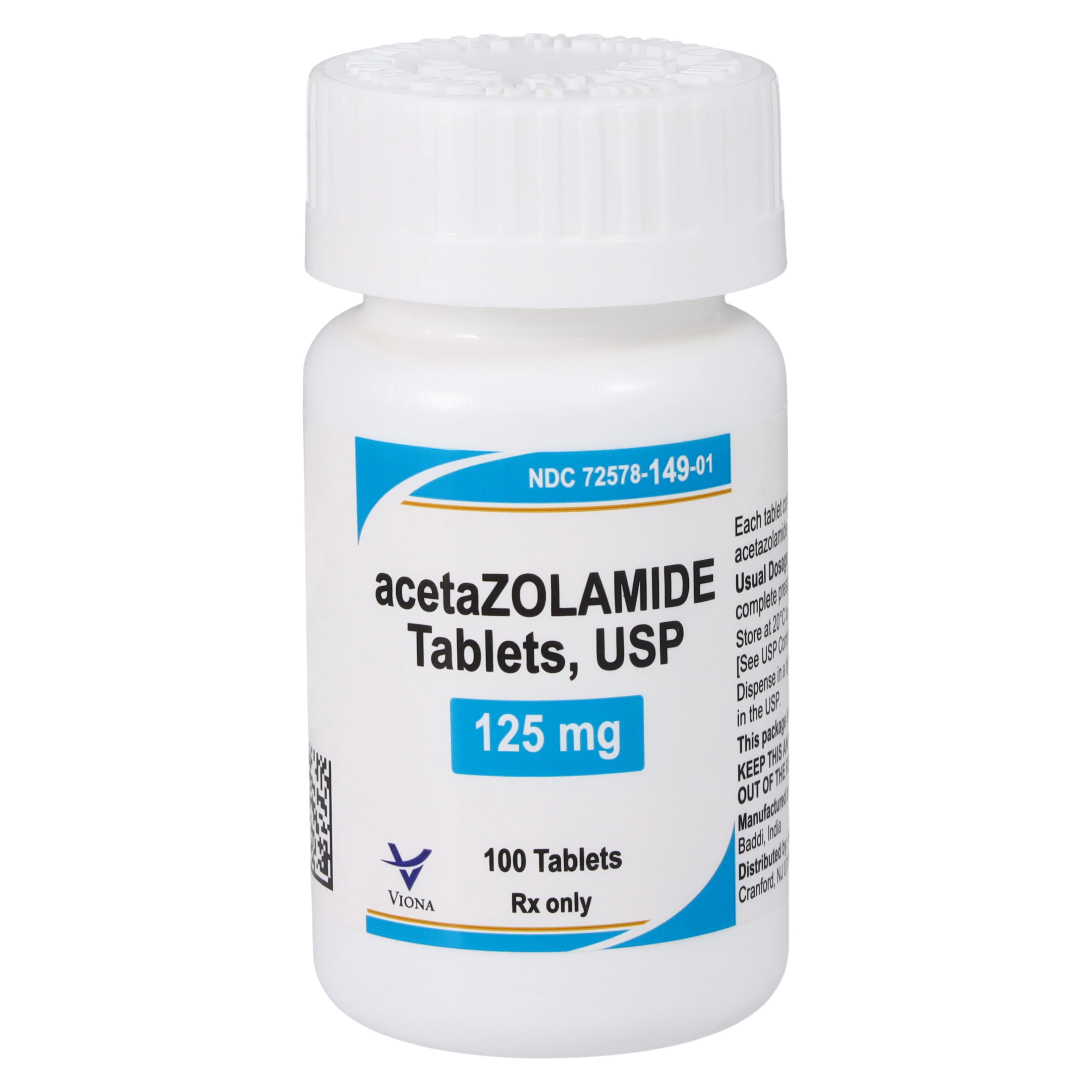 Acetazolamide Tablets 125 mg, 100 Count Bottle (Viona Pharmaceuticals)