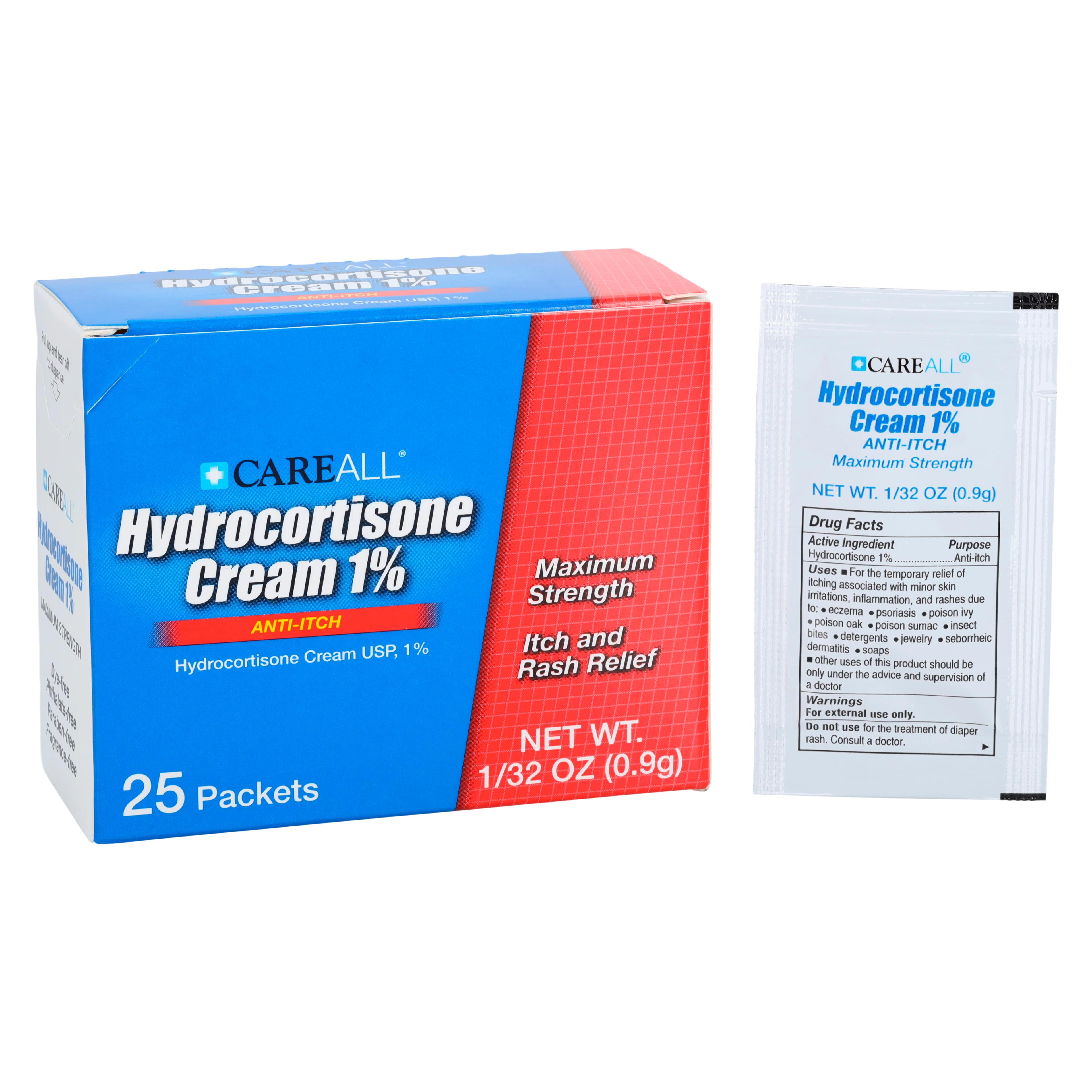 Hydrocortisone Cream 0.9g Foil Packets, 1/32oz, 25/Package