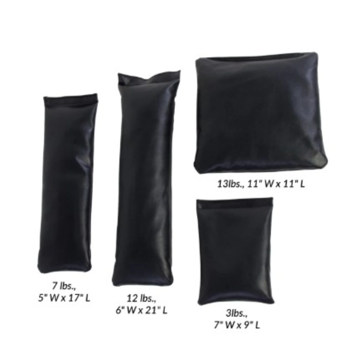 AliMed MR-Safe Sandbag Set, Naugahyde Cover, Black
