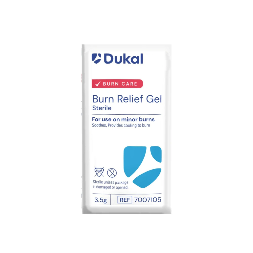 Dukal Sterile Burn Relief Gel Sachet, Fragrance Free, 3.5 g, 1000/Case