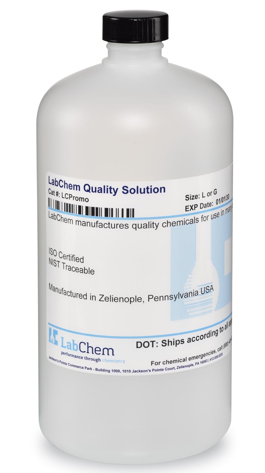 LabChem Sodium Hypochlorite Solution, 2.0-3.0%, 1L Bottle