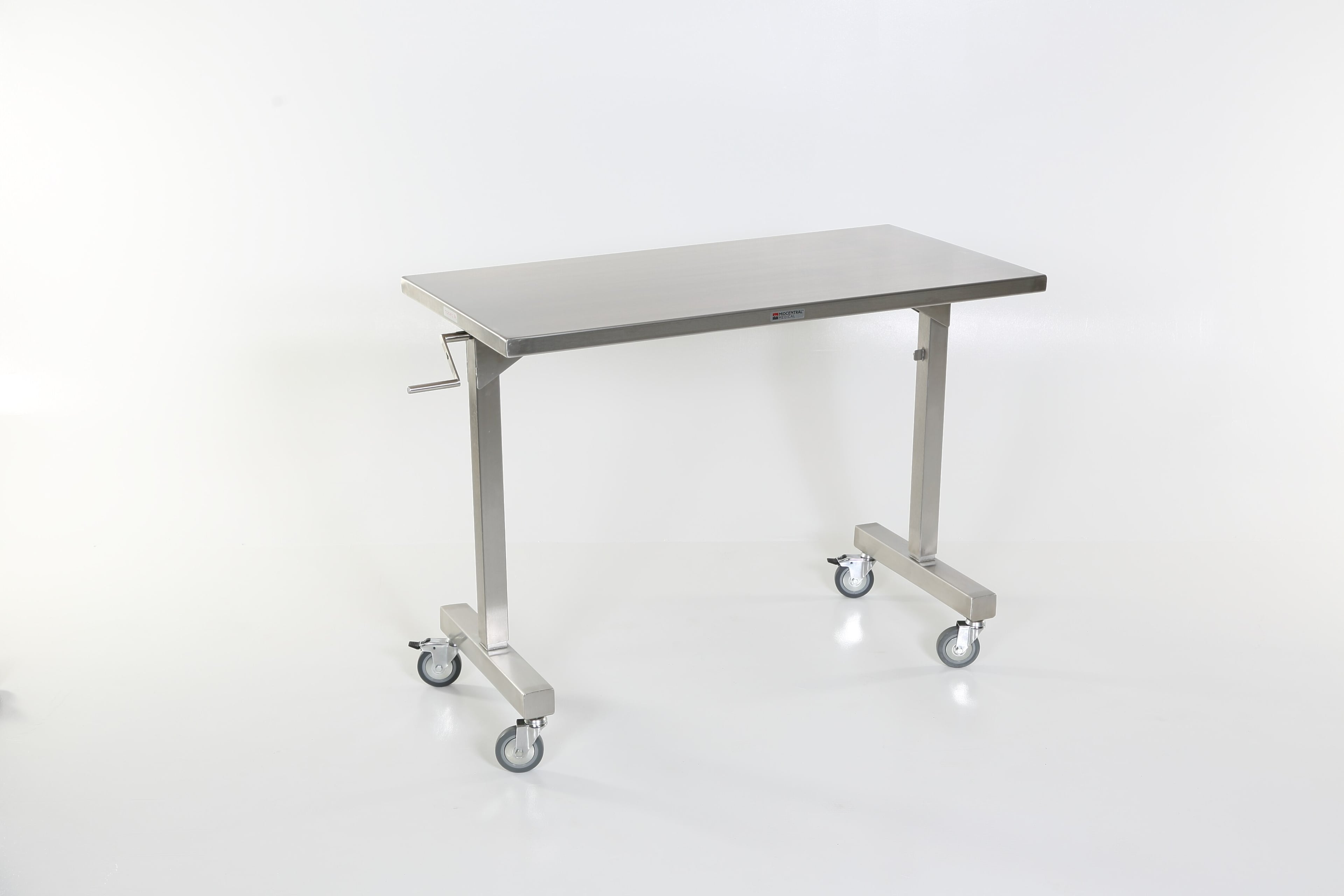 Acral Med Mid Central Medical Instrument Table, Stainless Steel, 24" x 48" x 40", 150 lb Capacity
