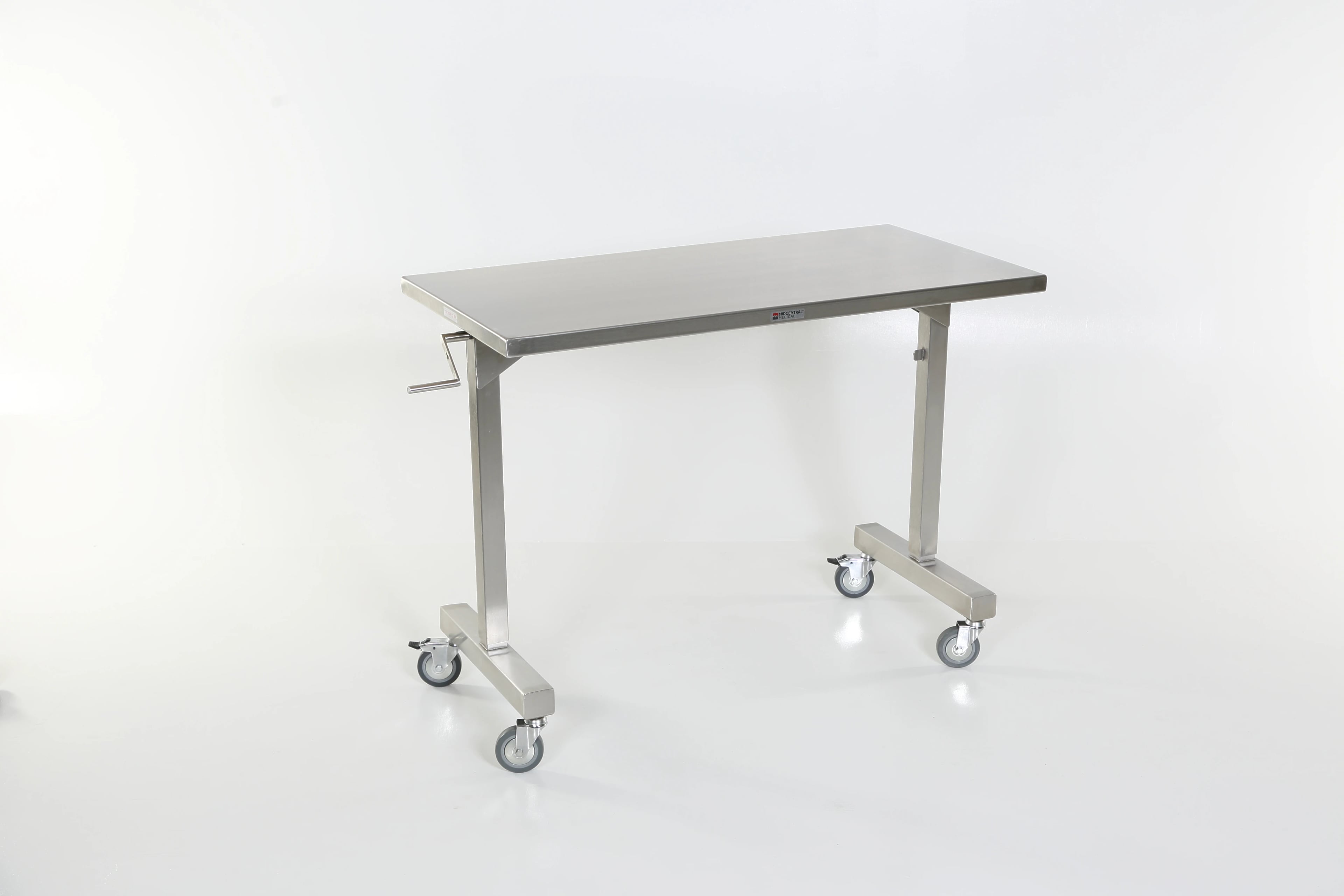 Acral Med Mid Central Medical Instrument Table, Stainless Steel, 24" x 60" x 52", 150 lb Capacity