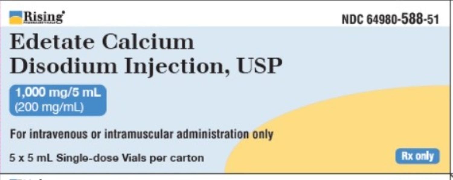 Edetate Calcium Disodium Injection 200mg/mL SDV 5mL 5/Package, 01KT0J09Q87AVMFS9MB0HZYWNP