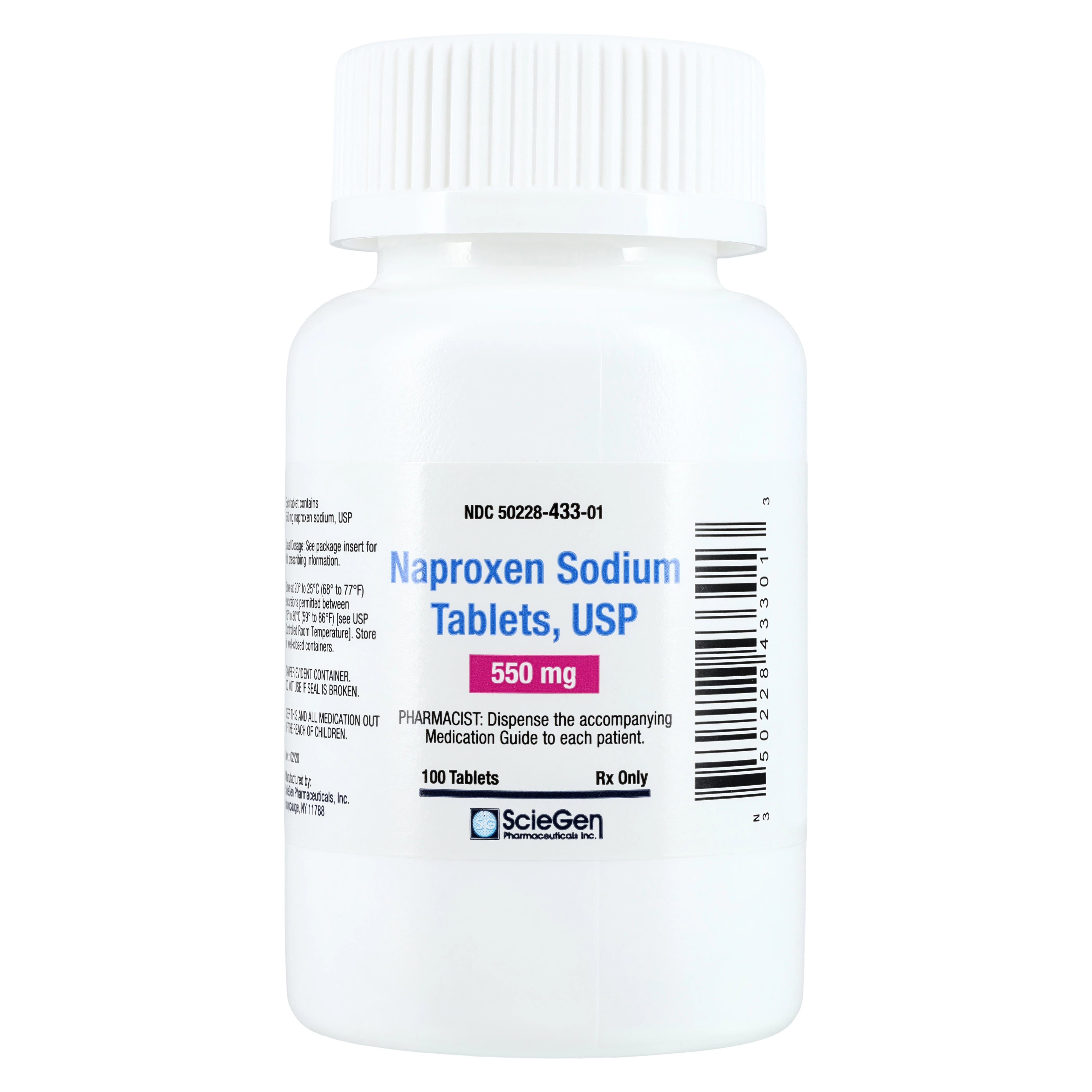Naproxen Sodium Tablets, 550mg, 100/Bottle