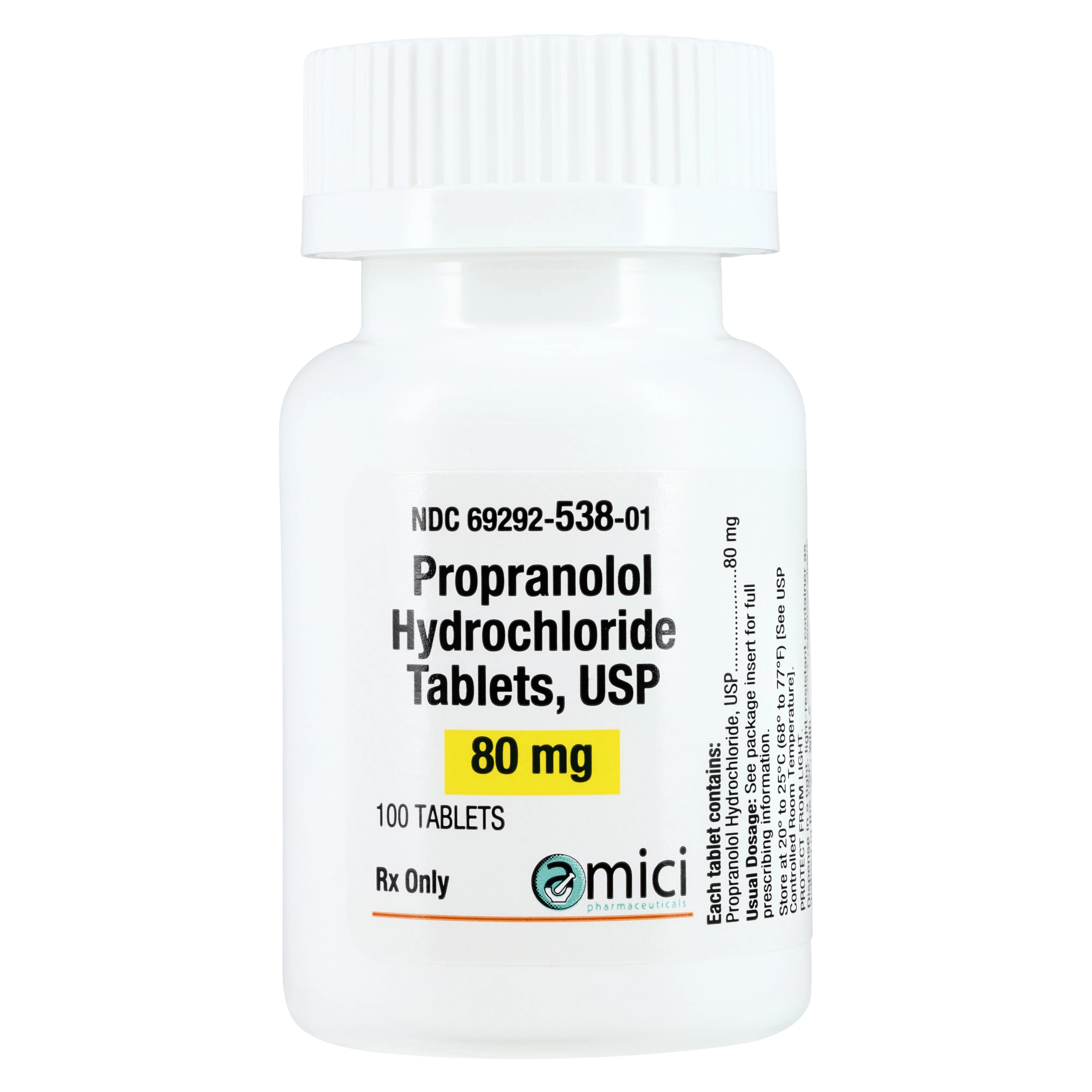 Propranolol HCl Tablets, 80mg, 100/Bottle