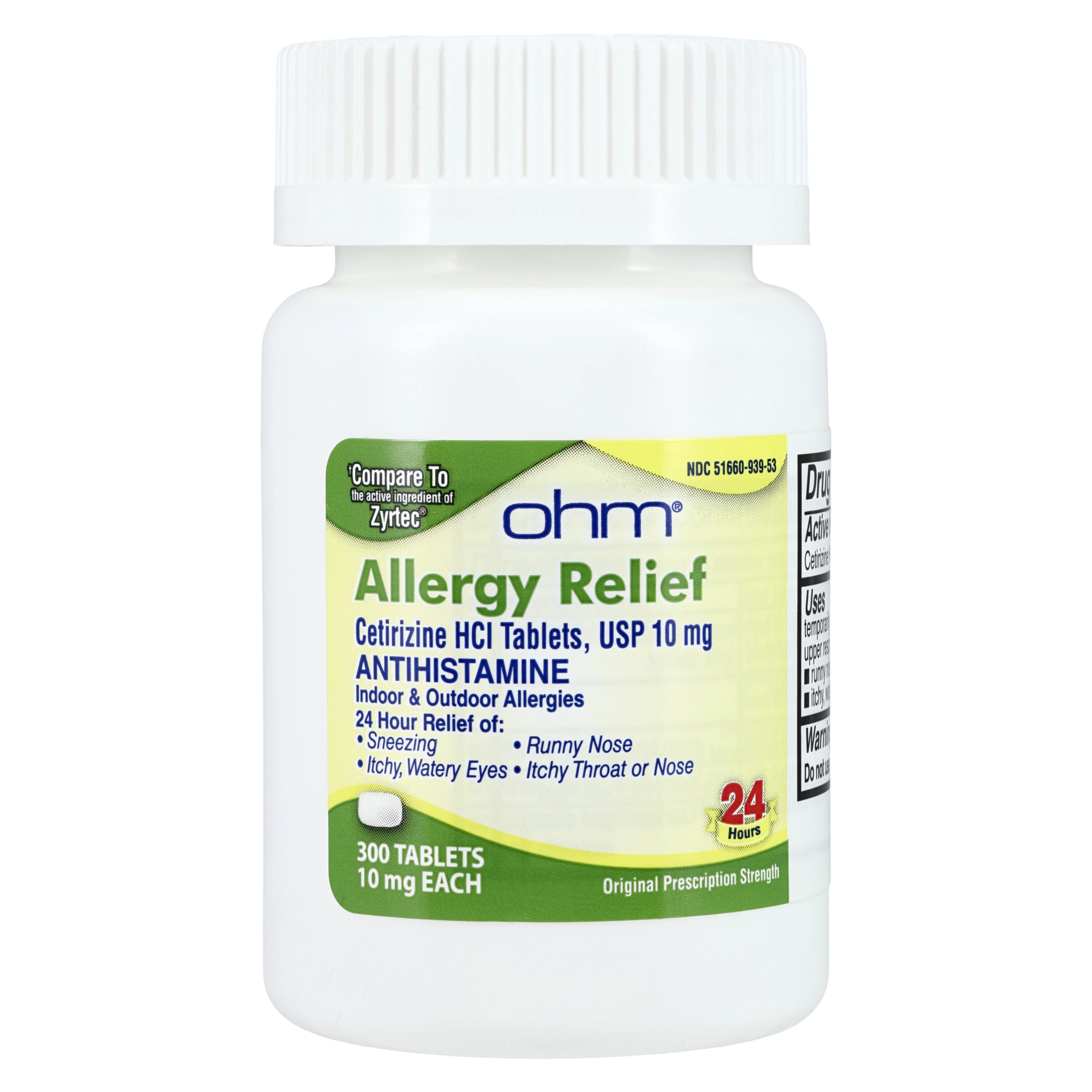 Cetirizine HCl Tablets 10 mg, 300 Count Bottle