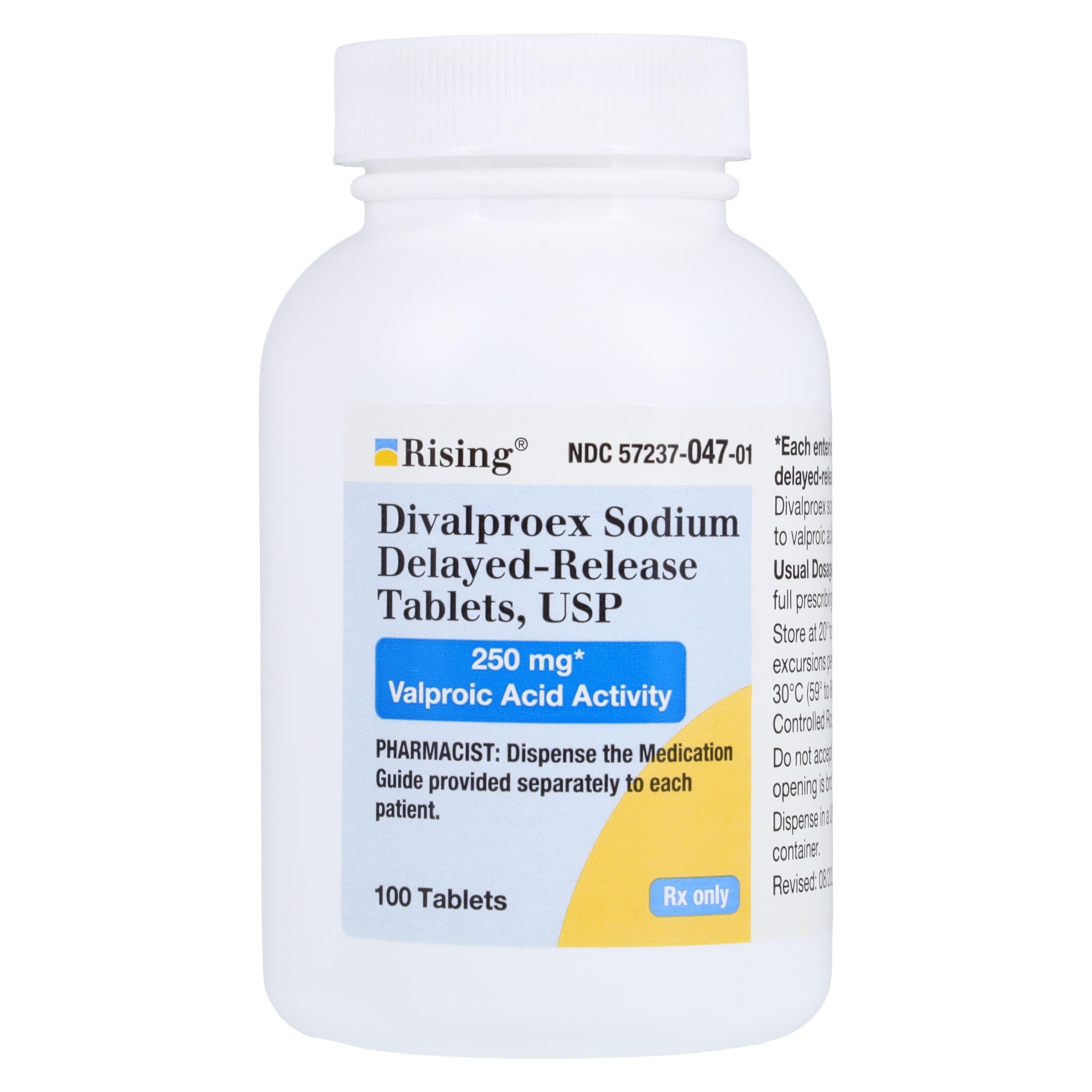 Divalproex Sodium DR Tablets, 250mg, 100/Bottle, Rising Pharmaceuticals