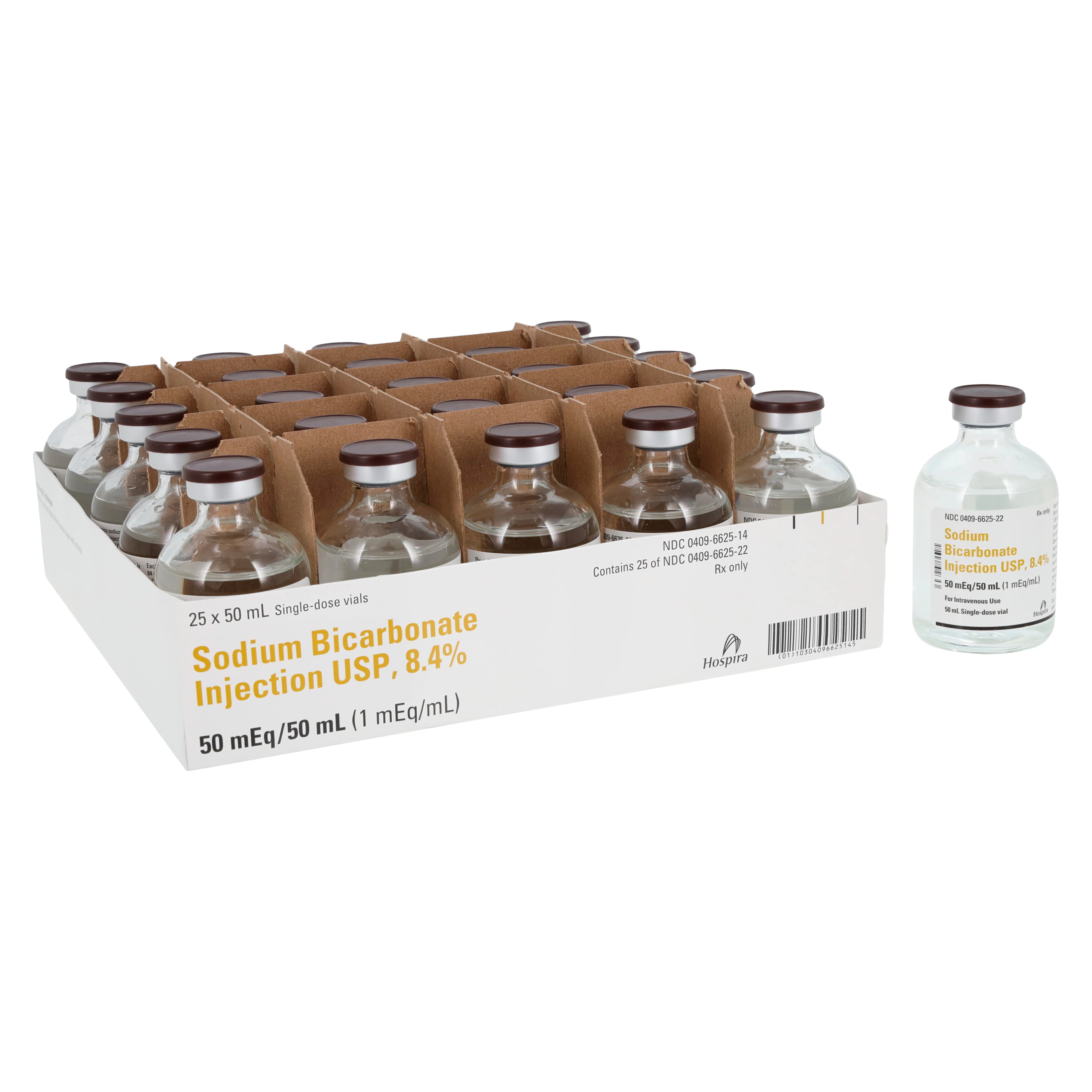 VIZ Sodium Bicarbonate Injection 8.4%, Single Dose Vial, 50mL, 25/Package