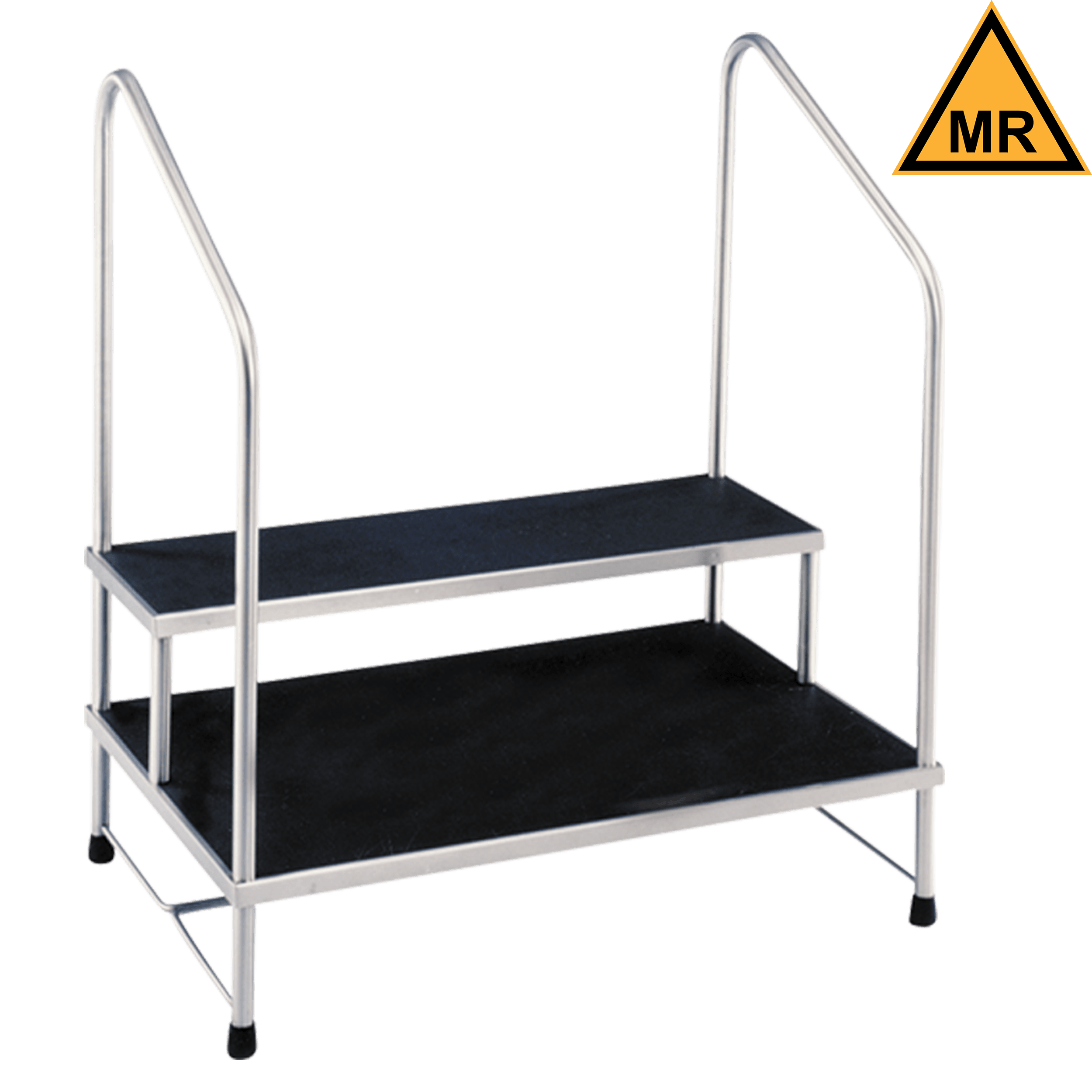 Blickman Industries Double Step Foot Stool with Rail, 350 lb Capacity