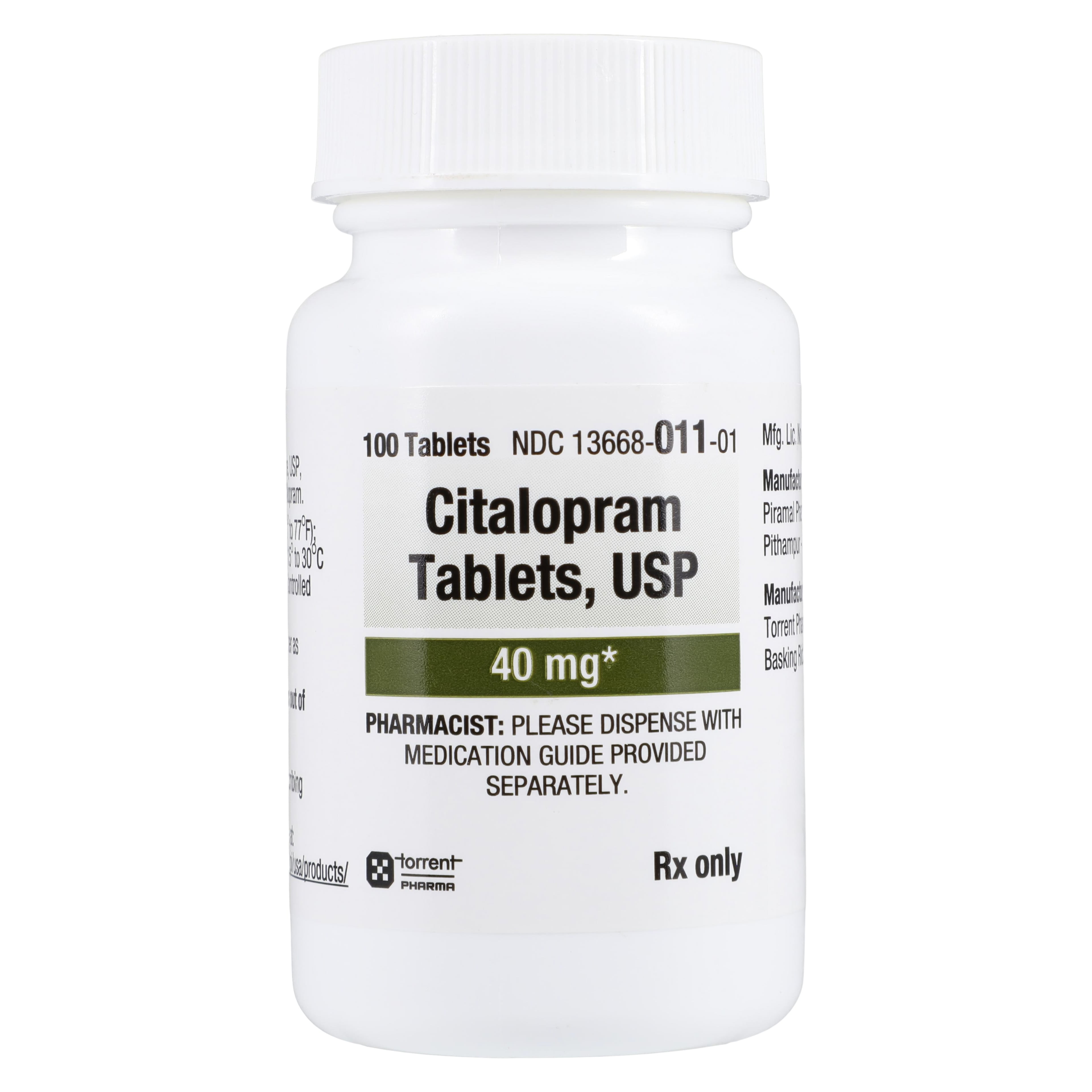 Citalopram Hydrobromide Tablets, 40mg, 100/Bottle