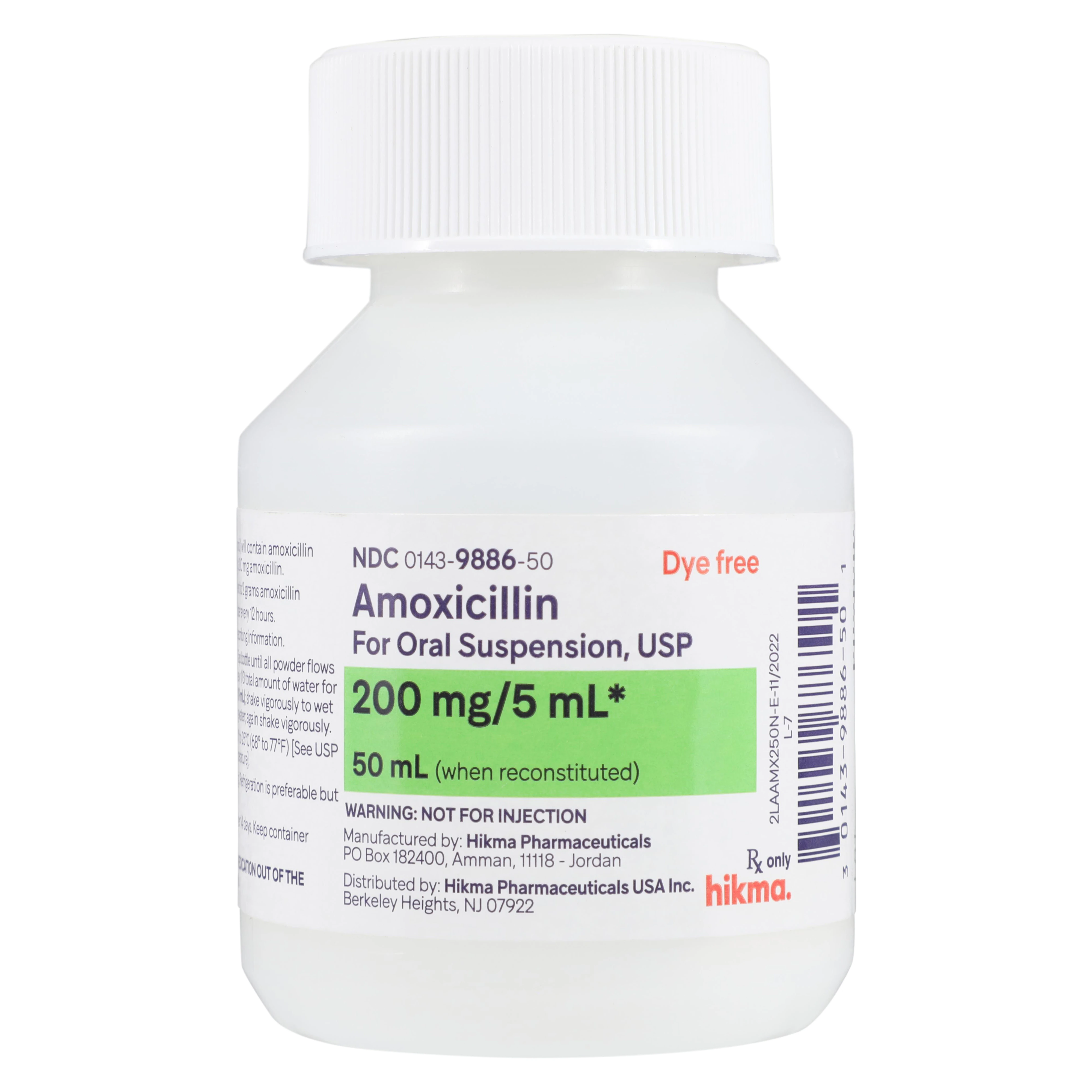 Amoxicillin Oral Suspension 200mg/5mL, Tutti-Frutti, 50mL Bottle