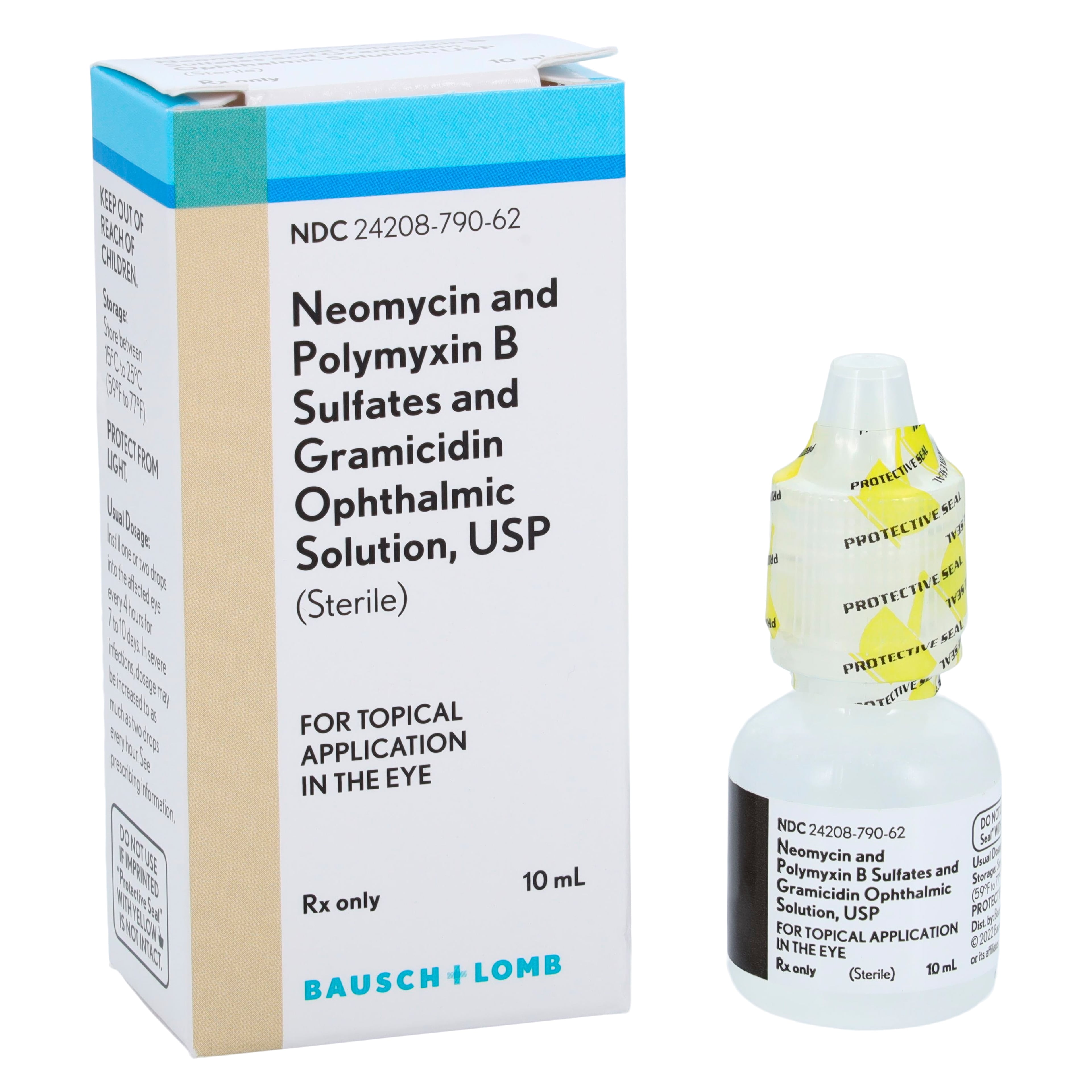 Neomycin/Polymyxin B Sulfates/Gramicidin Ophthalmic Solution, 10mL Bottle, Bausch