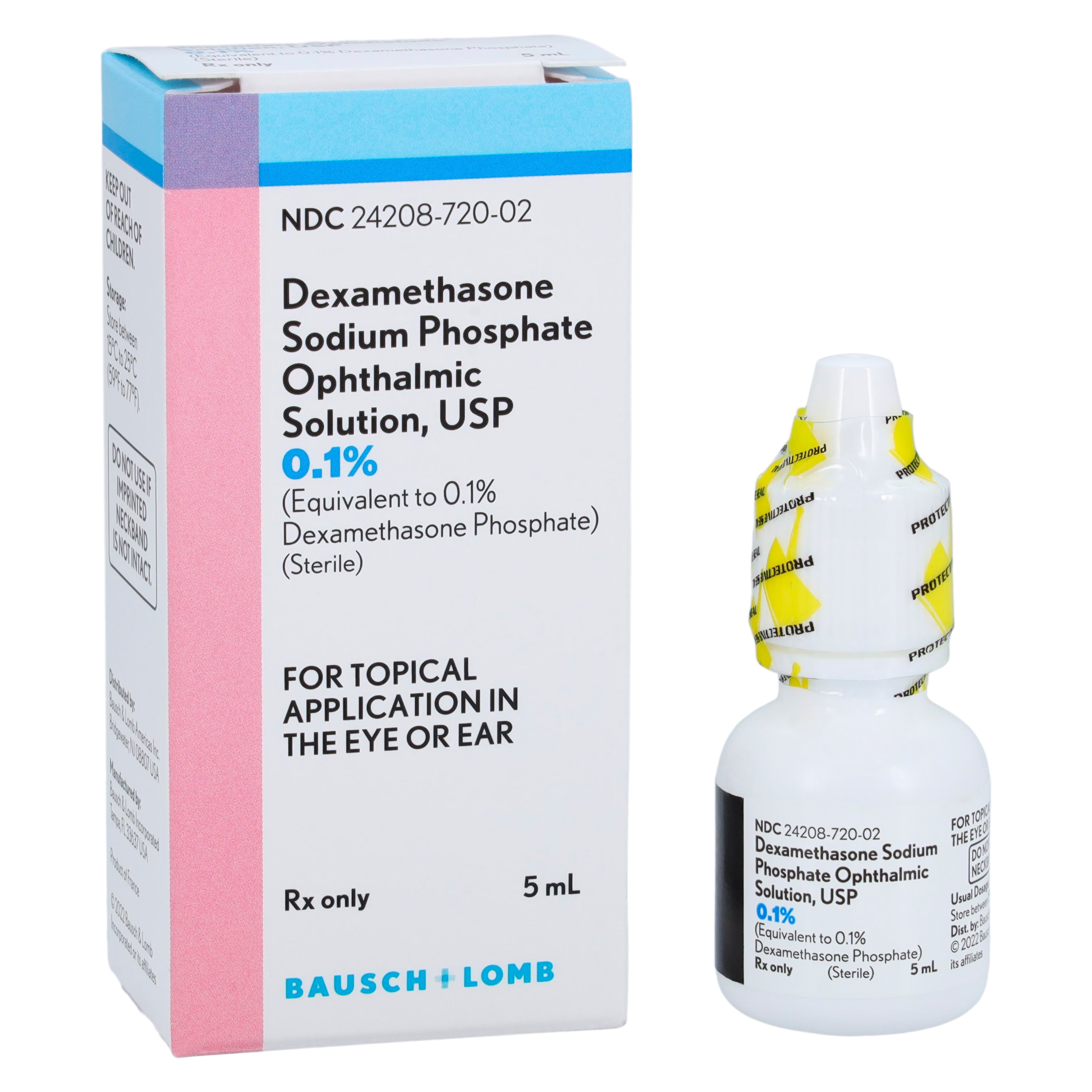 Dexamethasone Sodium Phosphate Ophthalmic Solution 0.1%, 5mL Bottle, Bausch & Lomb