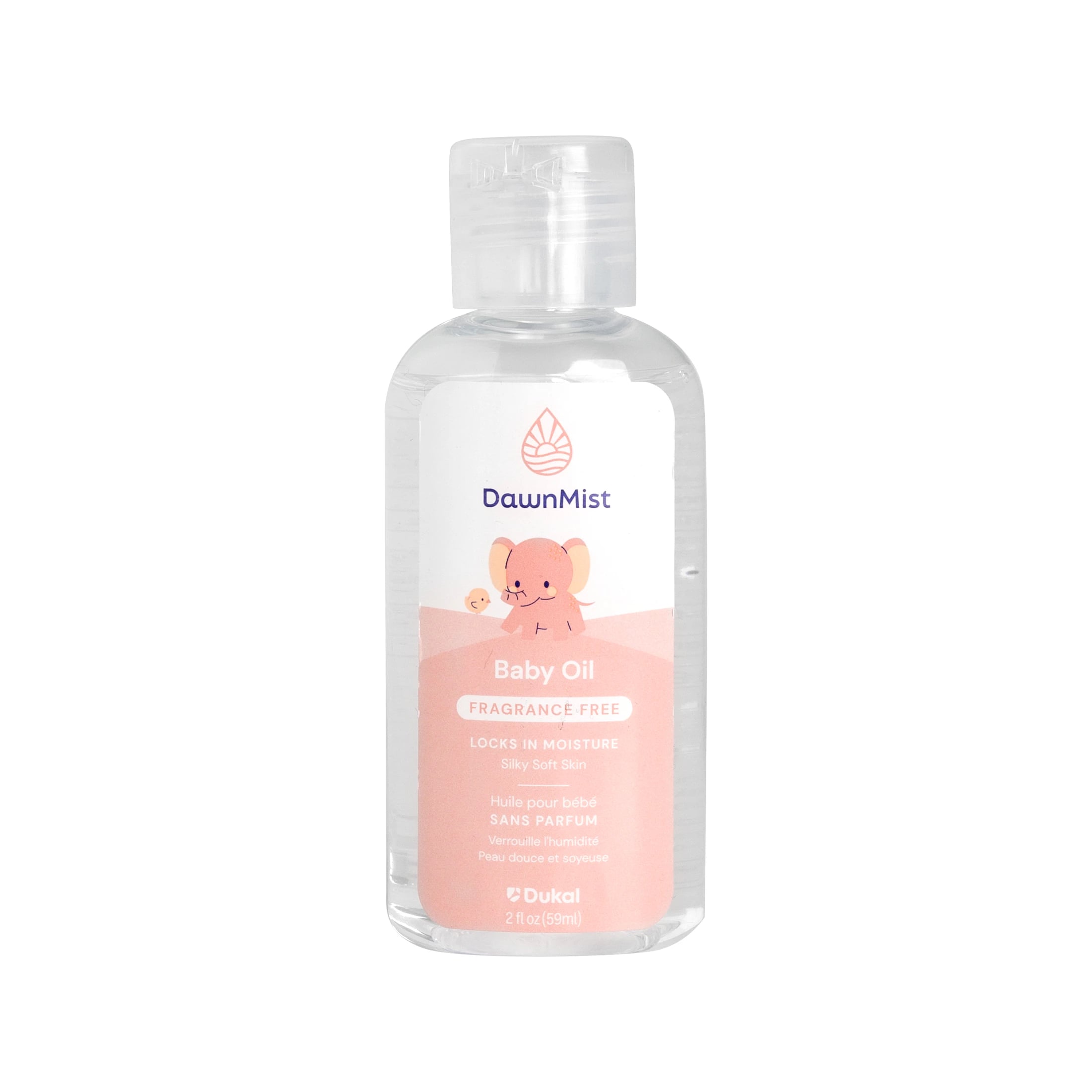 DawnMist Baby Oil, Fragrance Free, 2 oz Bottle, 144/Case