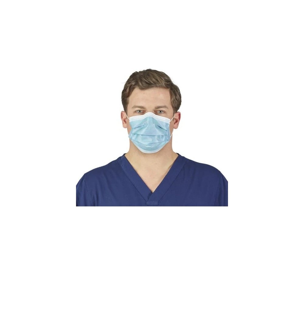 O & M Halyard Procedure Mask, ASTM Level 3, Anti-Fog, Aqua, Disposable, Latex-Free, 500/Case
