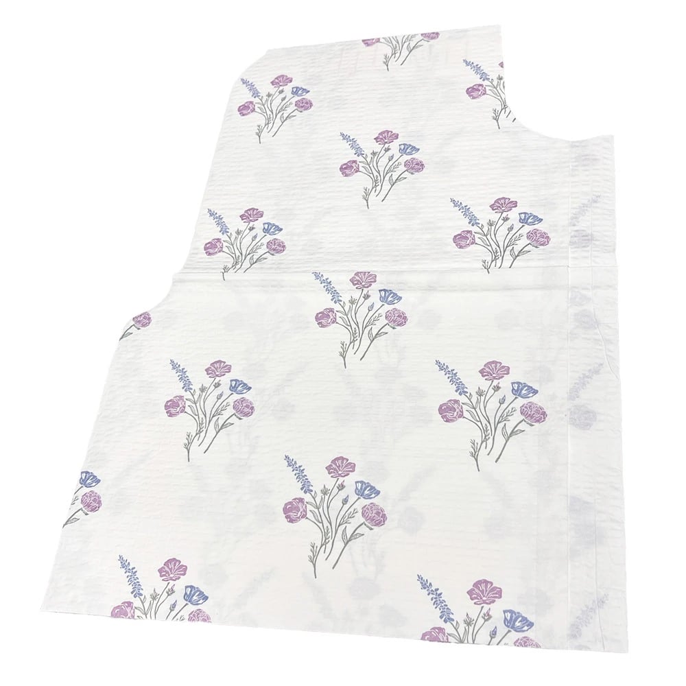 Graham Medical Exam Cape, Tissue/Poly/Tissue, 30 in x 21 in, Wildflower Print, Disposable, 100/Case