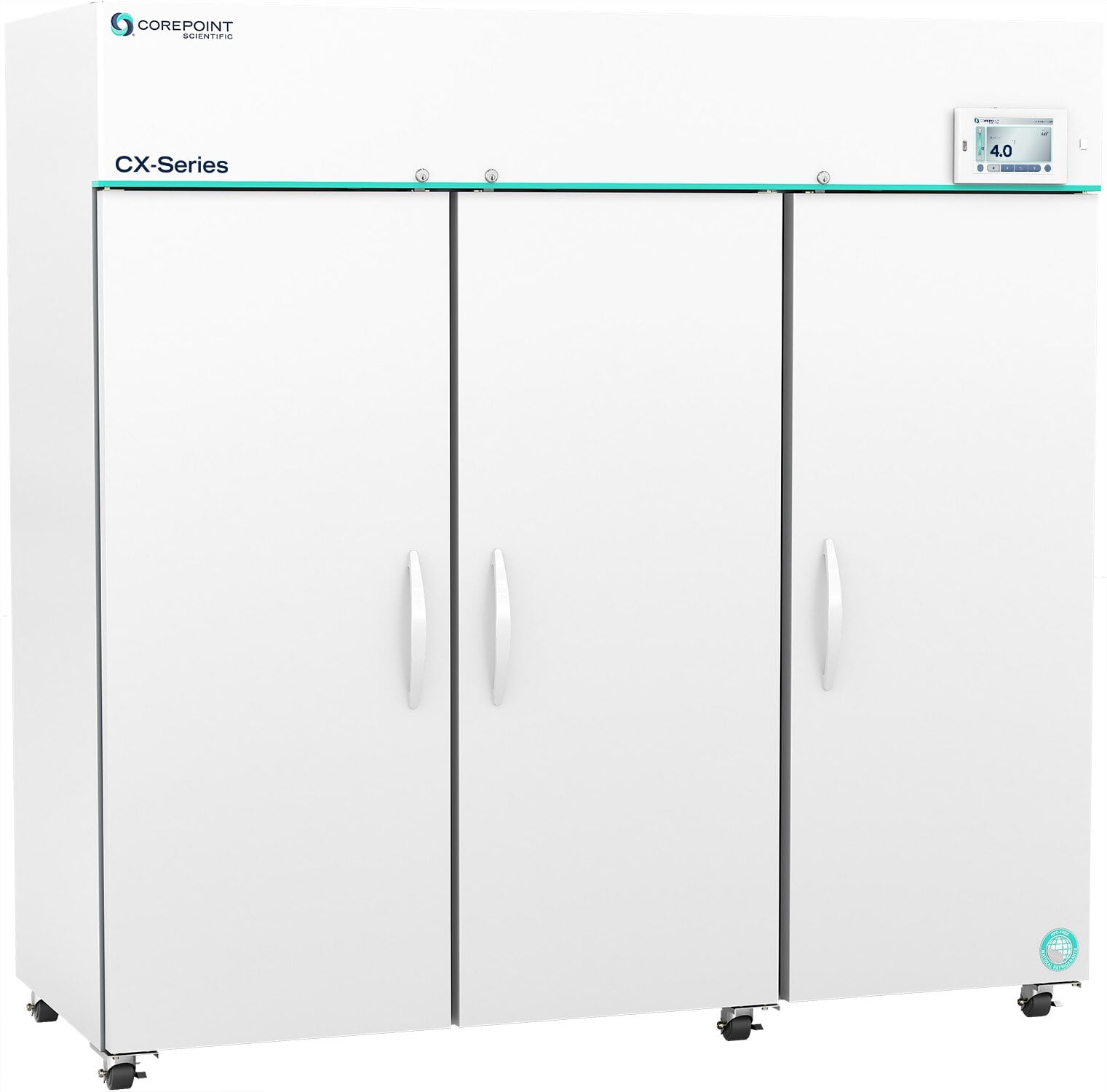 Corepoint Scientific Premium CX Lab Fridge, 72 Cu Ft, 3 Solid Doors, Right Hinge, 1-10°C, Cycle Defrost