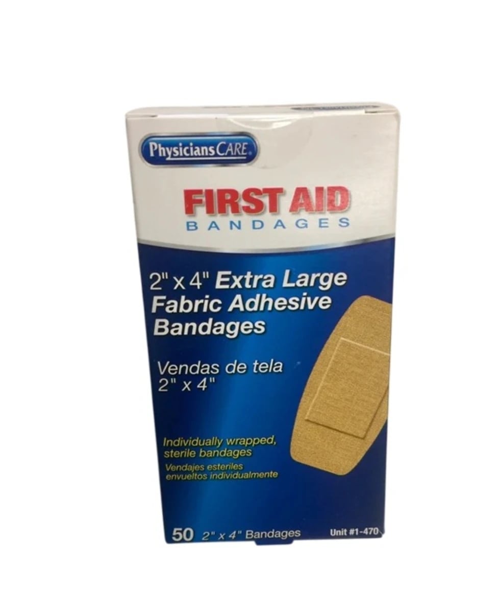 Acme Adhesive Bandage, Woven Fabric, 2" x 4", Tan, 50/Box