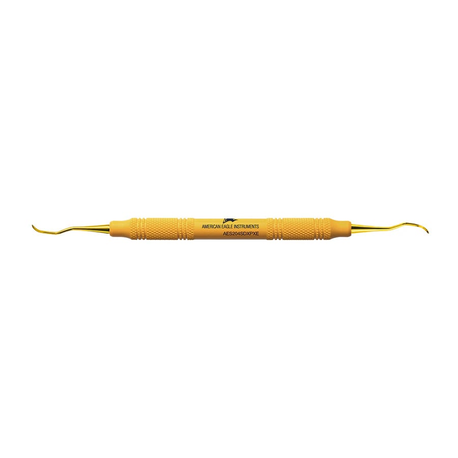 American Eagle XP® SQUARED Technology Scaler 204 SD, Posterior Distal, Double End, Yellow Resin Handle, 3/8"