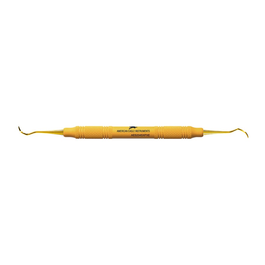 American Eagle XP® SQUARED Technology Scaler 204S, Posterior, Double End, Yellow Resin Handle, 3/8"