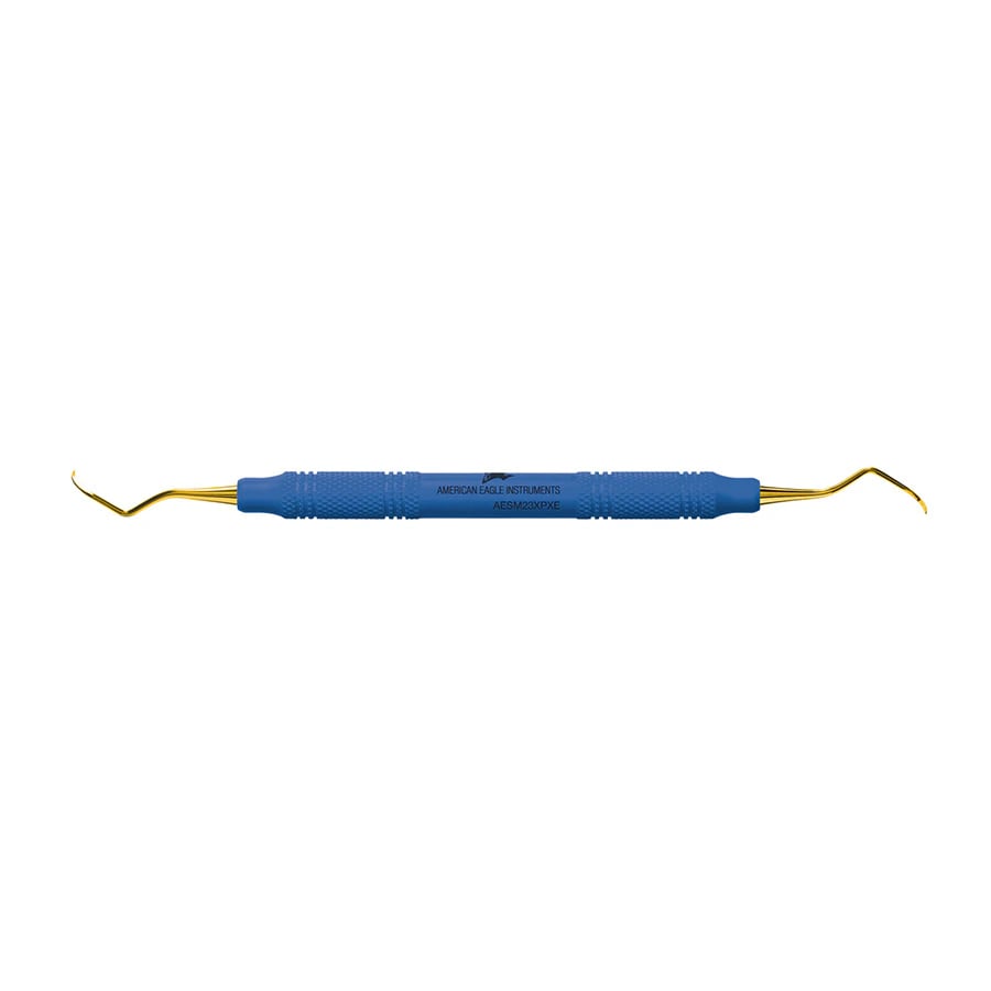American Eagle XP® SQUARED Technology Scaler M23 Posterior, Double End, Blue Resin Handle, 3/8", AESM23XPXE