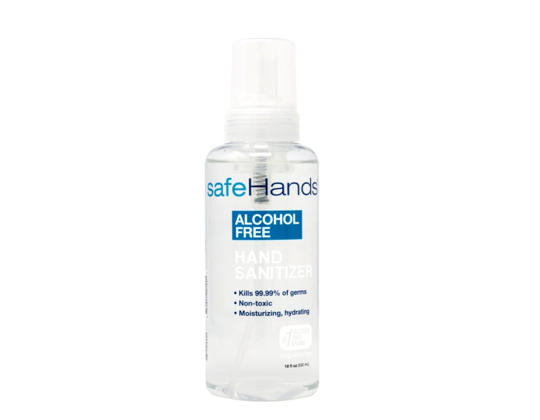 SafeHands Foam Hand Sanitizer, Alcohol-Free, Unscented, 18 oz, 4/Case