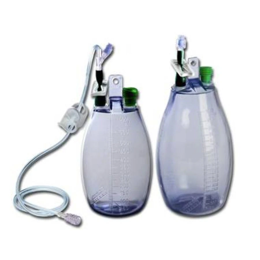 Asept Evacuated Drainage Bottle, Plastic, 1000 mL, Without Drain Line, Latex-Free