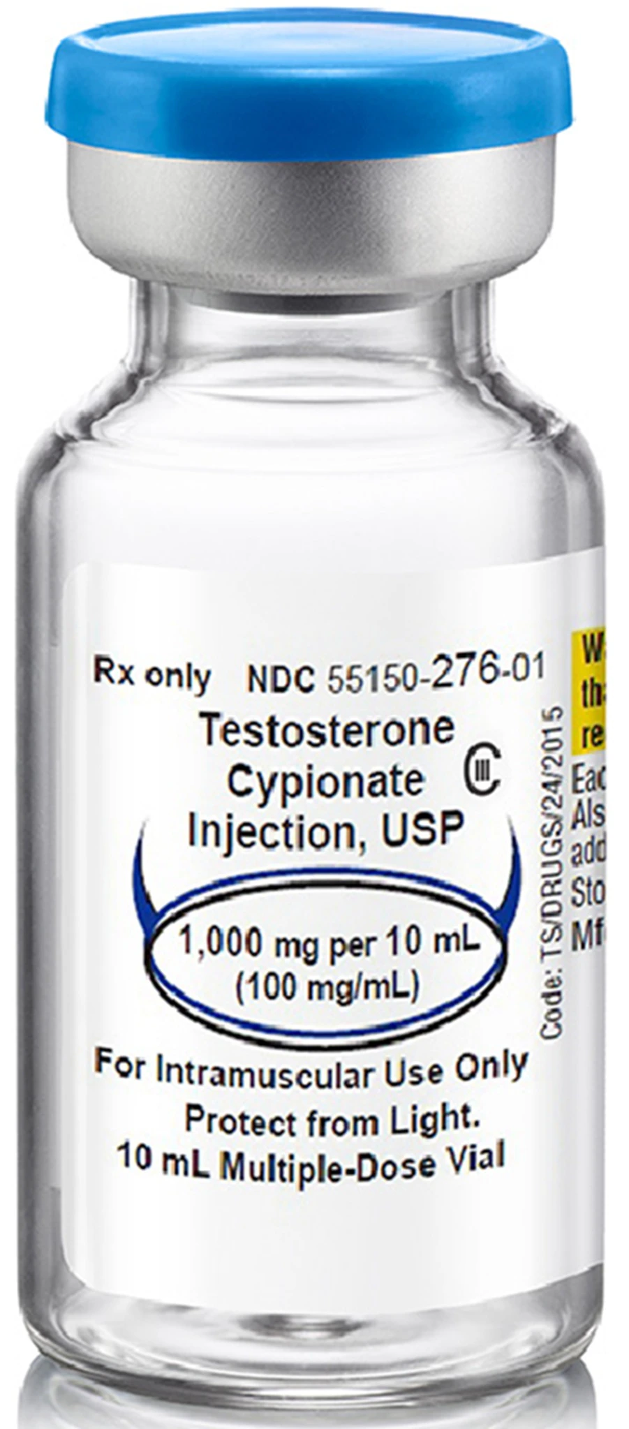Testosterone Cypionate Injection USP, 100 mg/mL, 10 mL Multiple-Dose Vial, Eugia US LLC