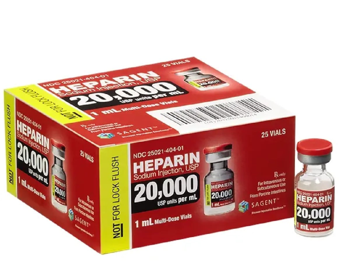 Heparin Sodium Injection 20MU/mL MDV 1mL 25/Package, 01KT0J0A5EMHFQZD1XAMQDA9J8