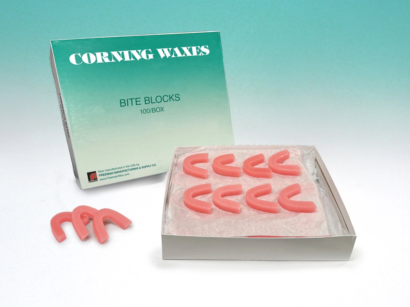 Freeman Pink Wax Bite Sticks, Box of 100