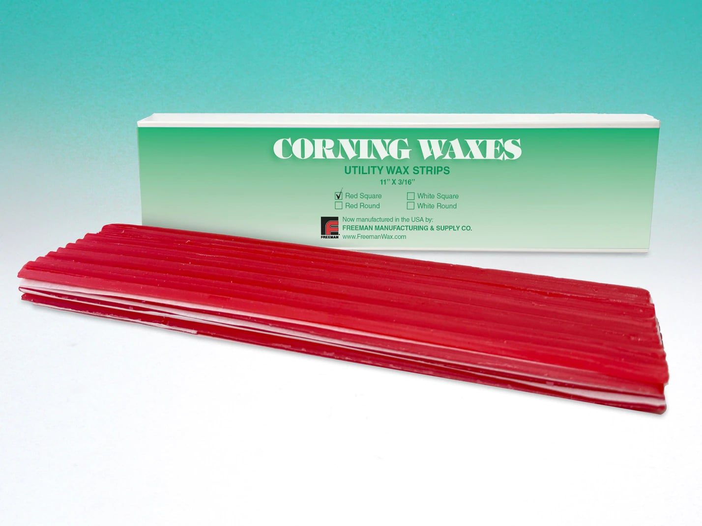 Freeman Utility Wax Square Rope, Red, Box of 44