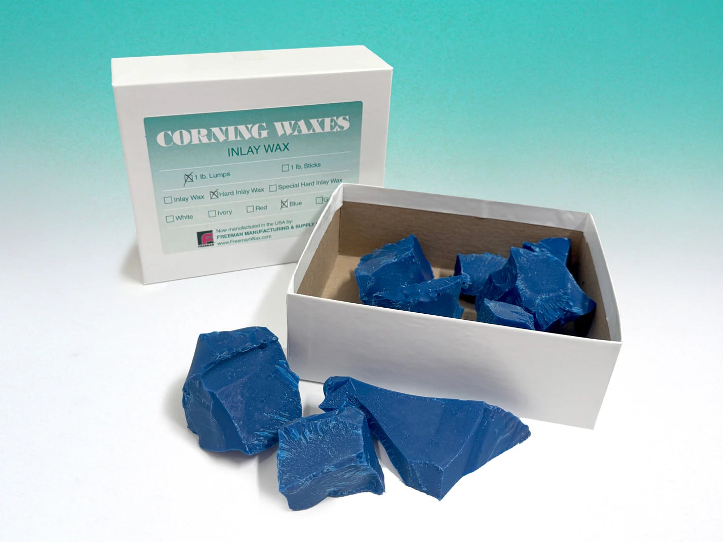 Freeman Manufacturing & Supply Inlay Wax Lumps Hard, Blue, 1 lb/Box
