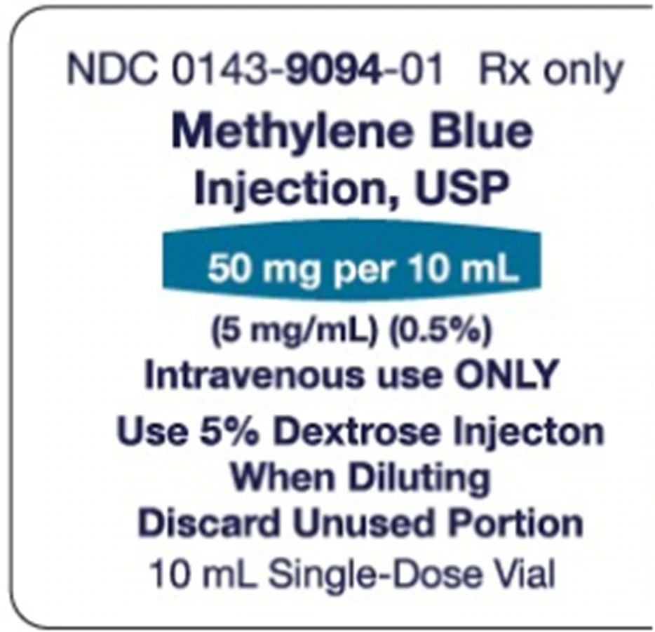 Methylene Blue Injection 0.5% SDV 10mL (5/Package) - Hikma Pharmaceuticals