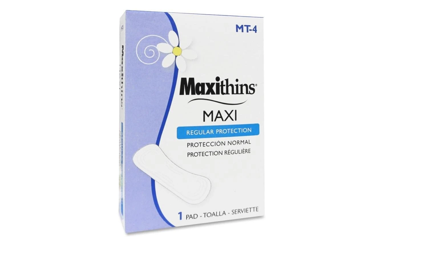 Hospeco MaxiThins Sanitary Napkin Pads, Disposable, 250/Case