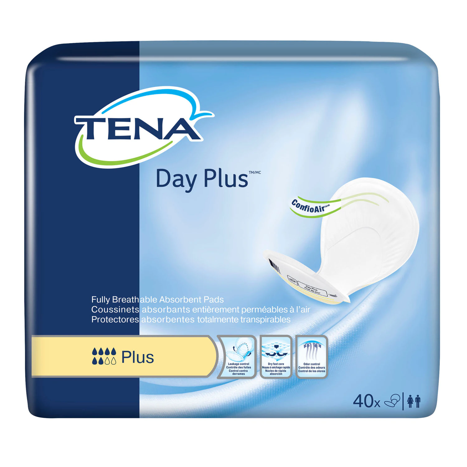 Tena Plus Day Incontinence Liner, Heavy Absorbency, Unisex Adult, 24", 80/Ca