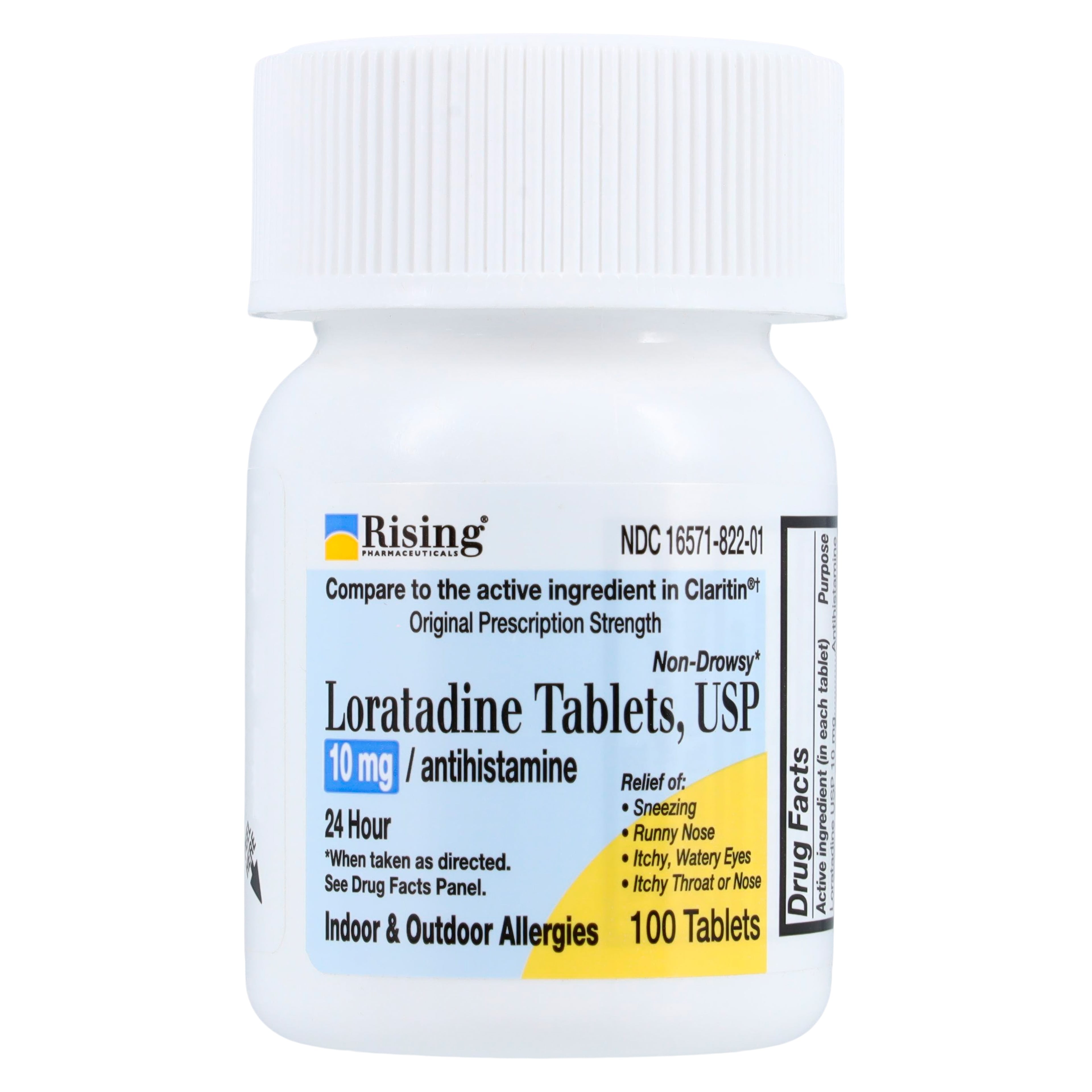 Loratadine Tablets, 10mg, 100/Bottle, Rising Pharmaceuticals