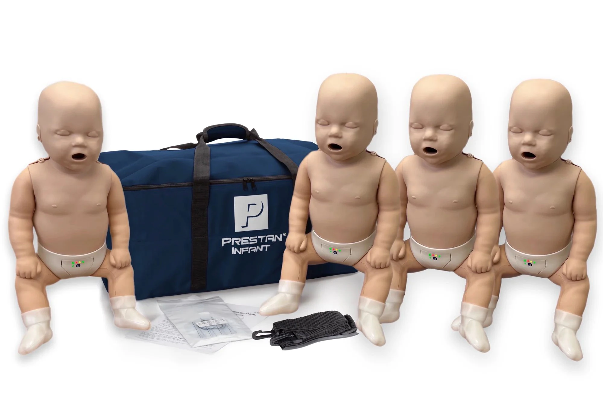Prestan Professional CPR Training Infant Manikin with CPR Feedback, Medium Skin, 4-Pack