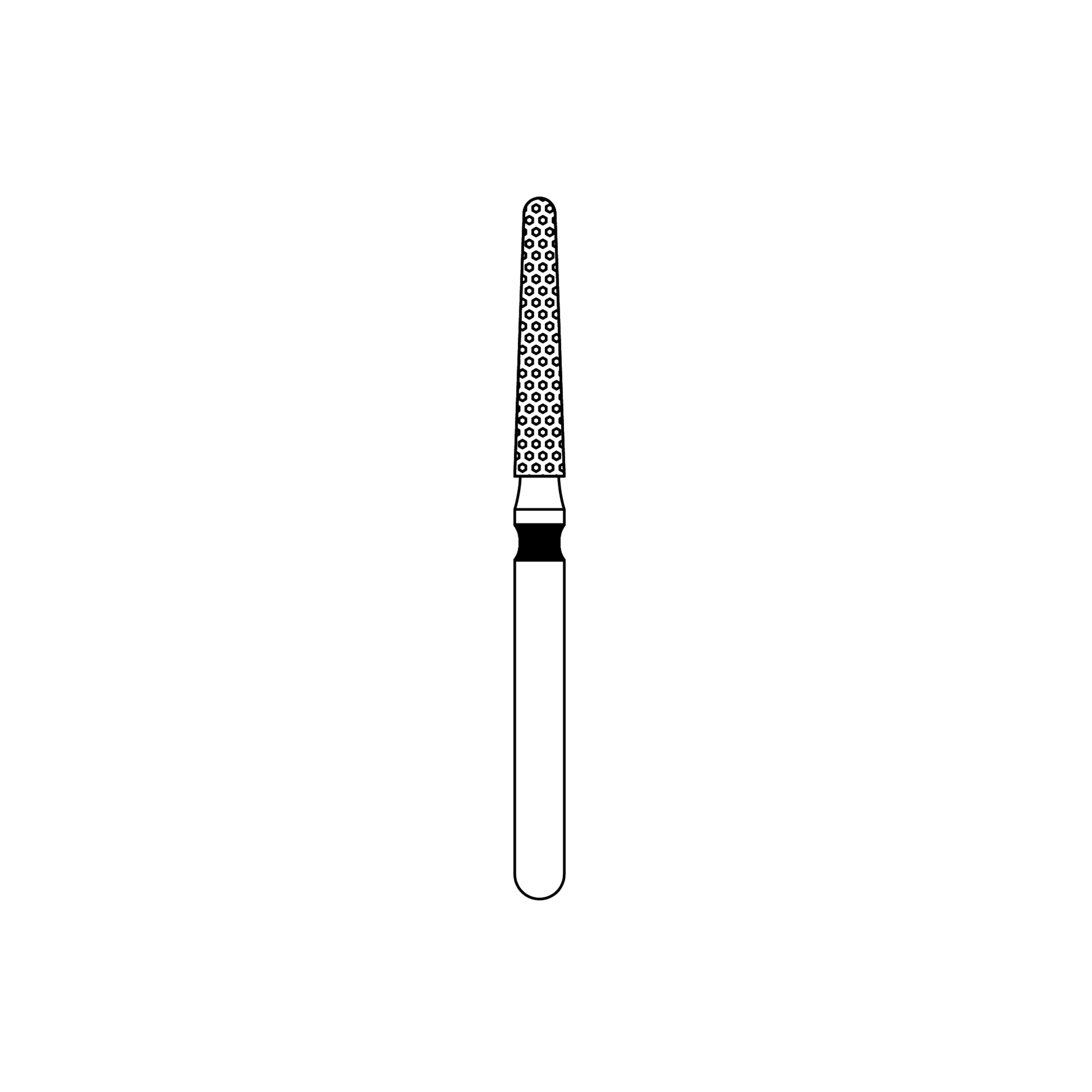 Priva Rotary Instruments Diamond Bur FG, Round End Taper, Extra Coarse, Black, #856L-016XC, 1.6 mm Head Diameter, 5/Pkg