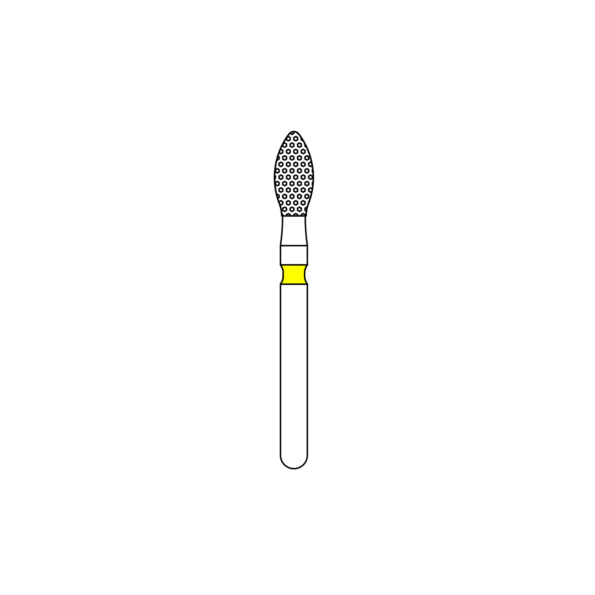 Priva Rotary Instruments Diamond Bur, FG, Extra Fine, Yellow, Football, #368-023XF, 2.3 mm Head, 5/Pkg, P368023XF