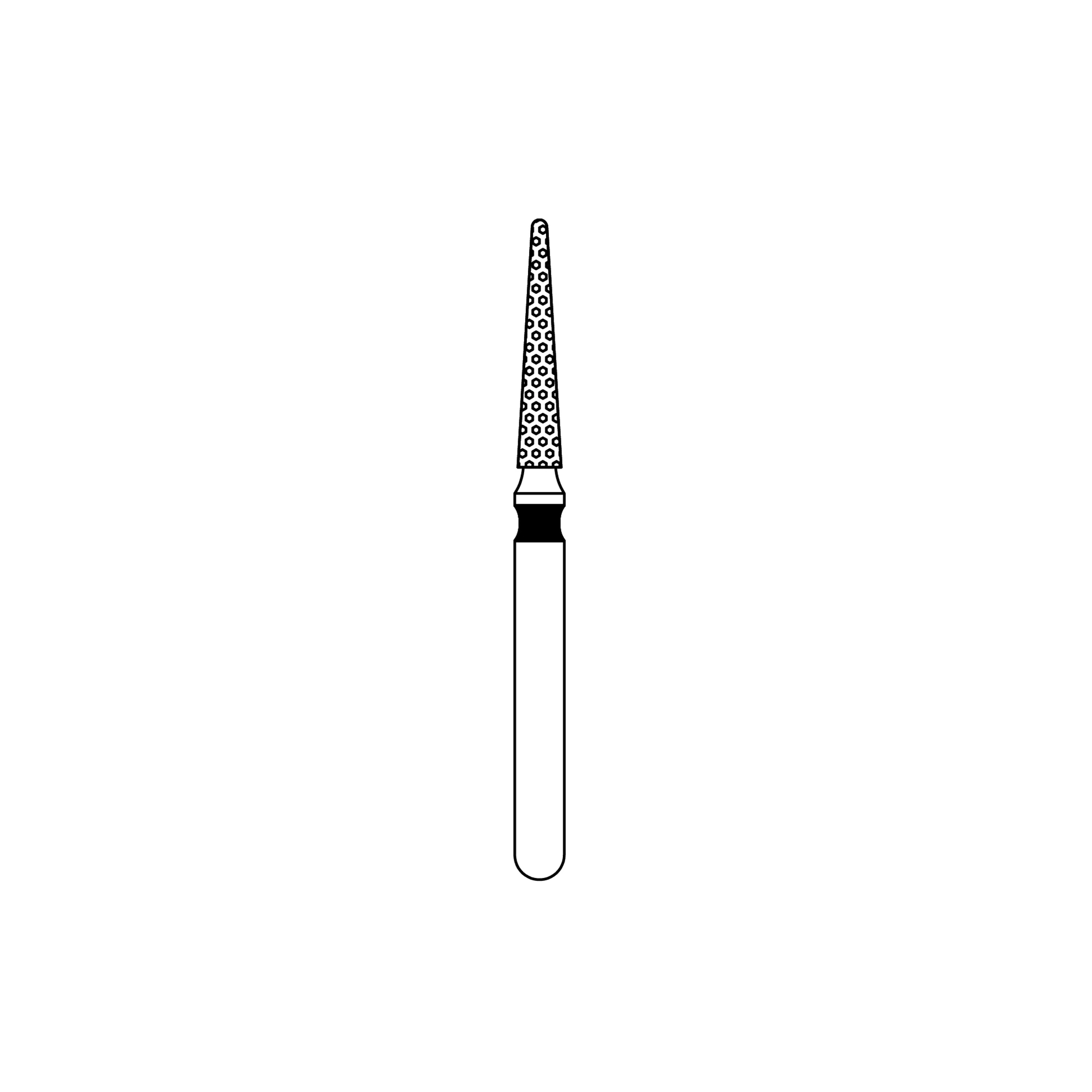 Priva Rotary Instruments Diamond Bur, FG, Extra Coarse, Black, Needle, #858-014XC, 1.4 mm Head Diameter, 5/Pkg, P858014XC