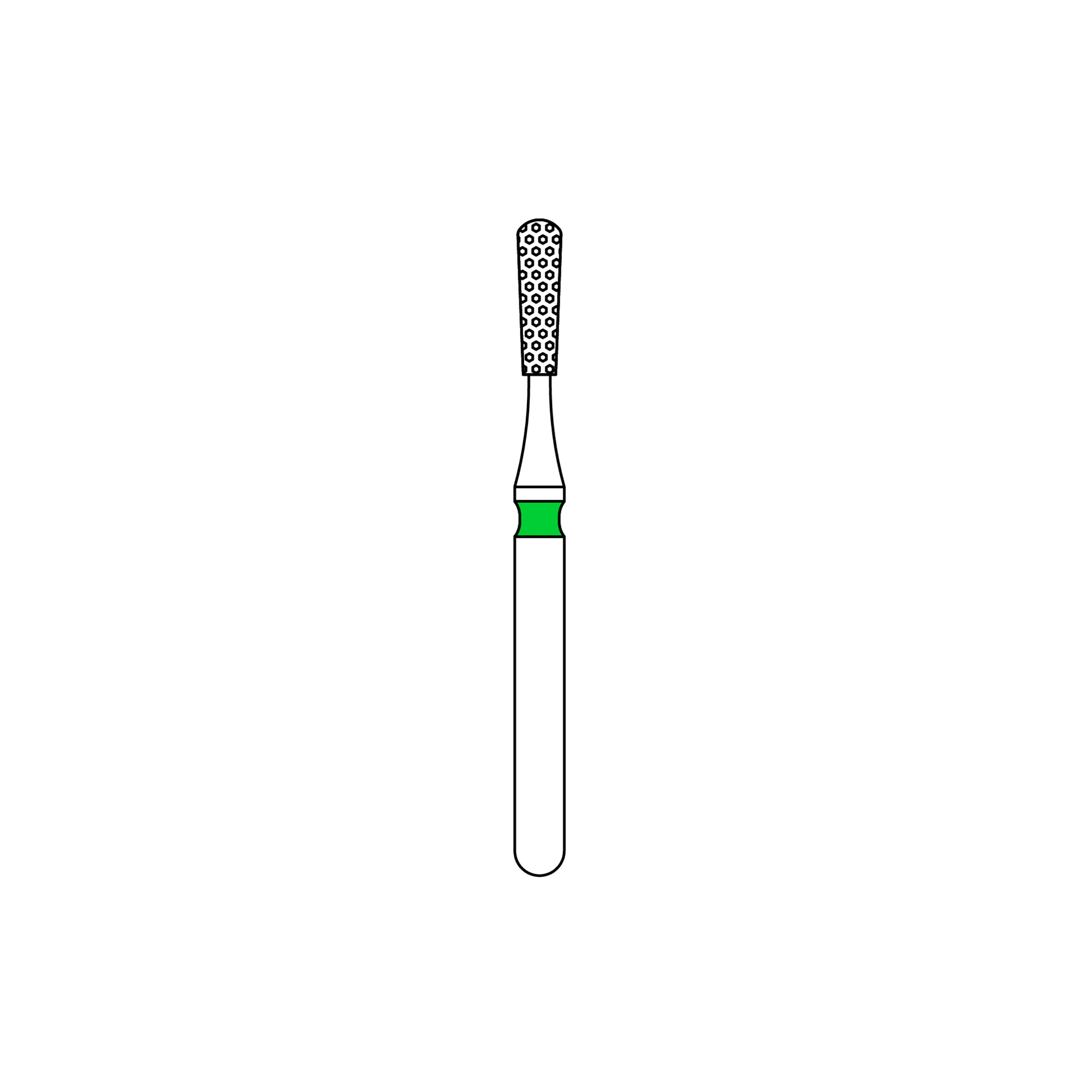 Priva Rotary Instruments Diamond Bur 830L-014C, FG, Coarse, Green, Pear, 1.4 mm Head Diameter, 5/Pkg