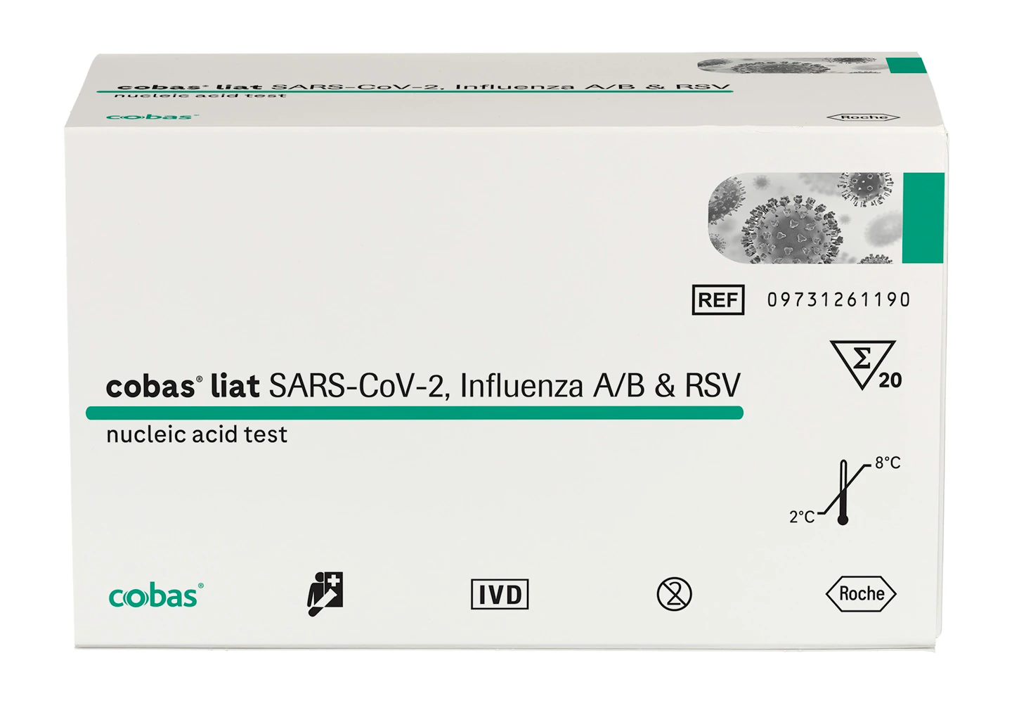 Cobas Liat SARS-CoV-2/Flu A/B/RSV Nucleic Acid Test Kit, CLIA Waived, 20 Tests/Kt