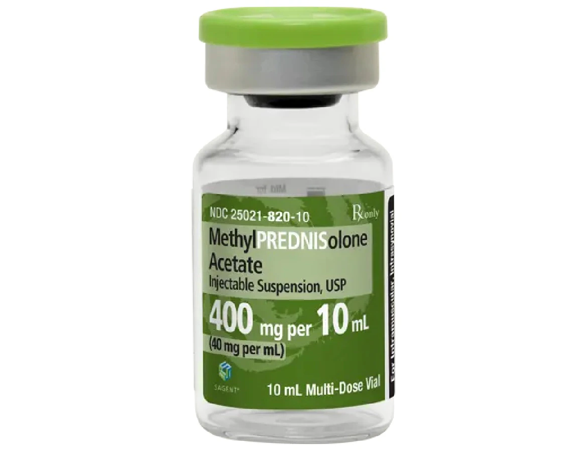 Methylprednisolone Acetate Injection, 40 mg/mL, 10 mL Multi-Dose Vial, Sagent Pharmaceuticals