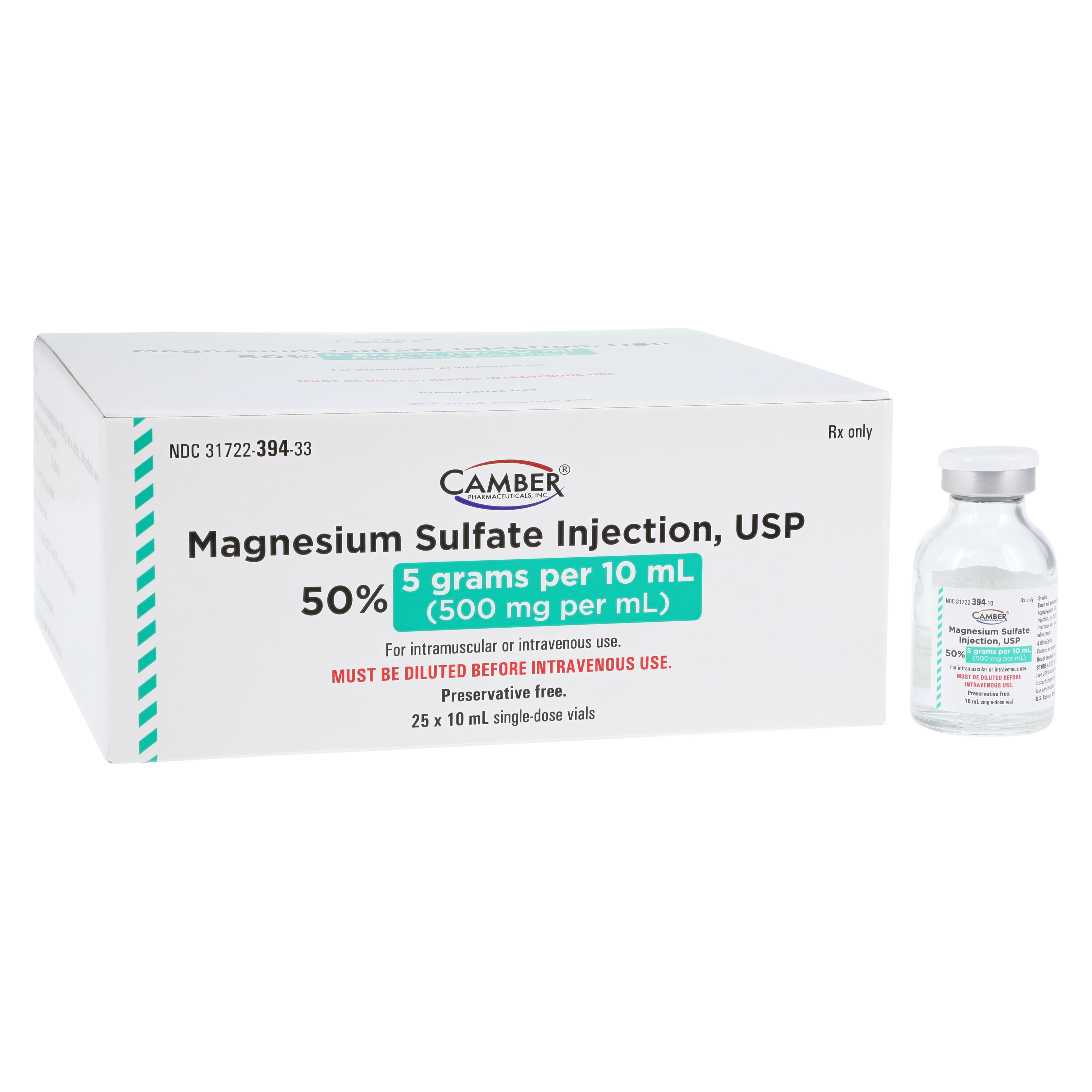 Magnesium Sulfate Injection 50% SDV 10mL, 25/Package