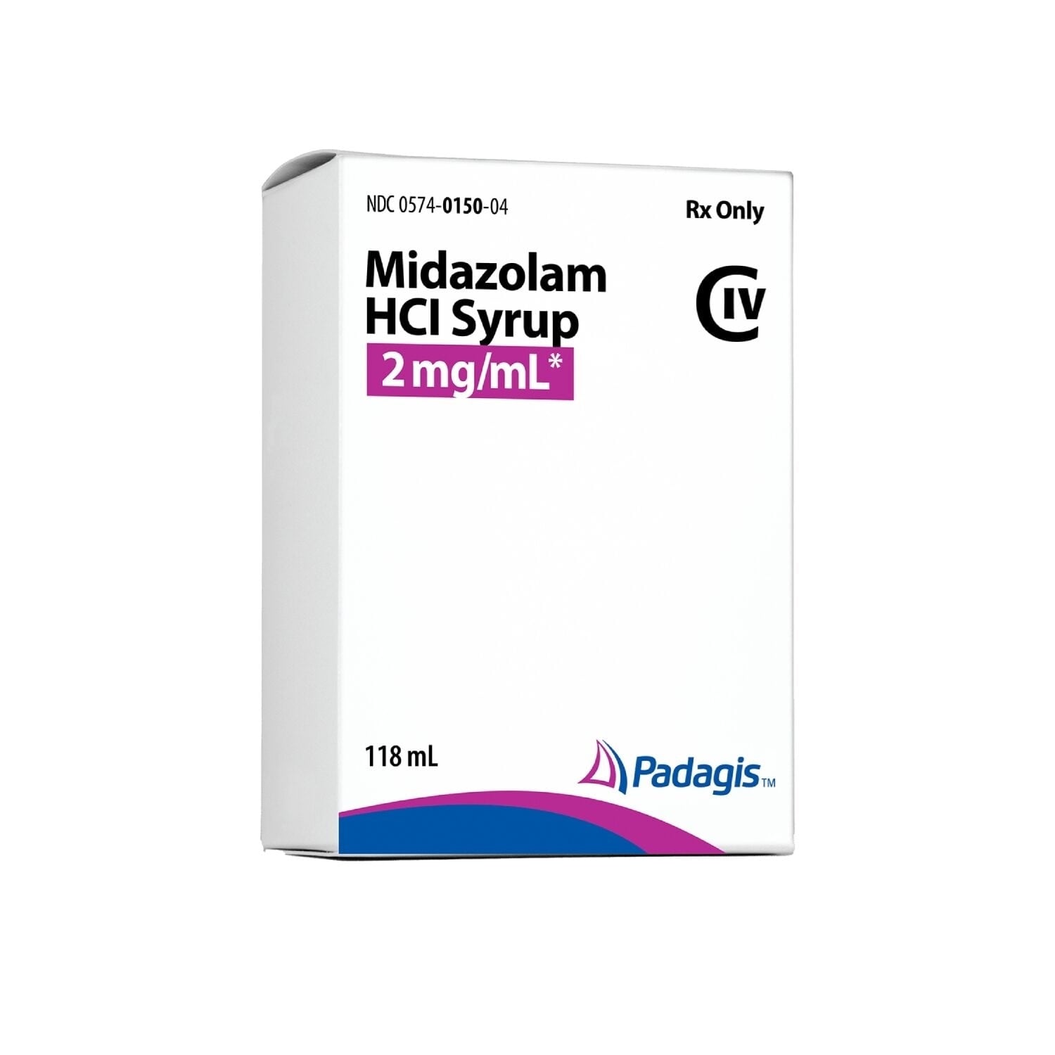 Midazolam HCl Oral Syrup, 2mg/mL, 118mL Bottle